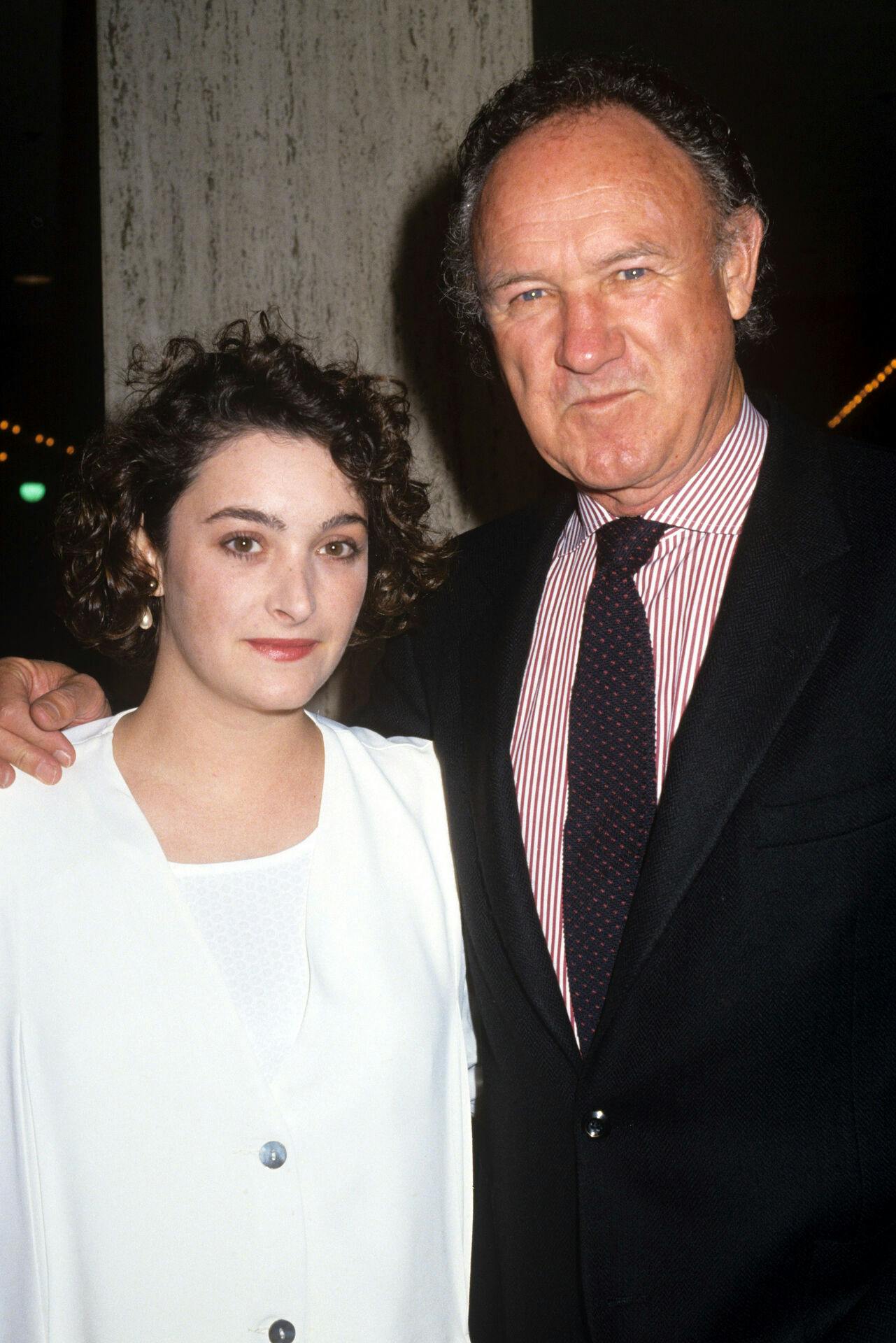 Gene Hackman med sin yngste datter, Leslie.
