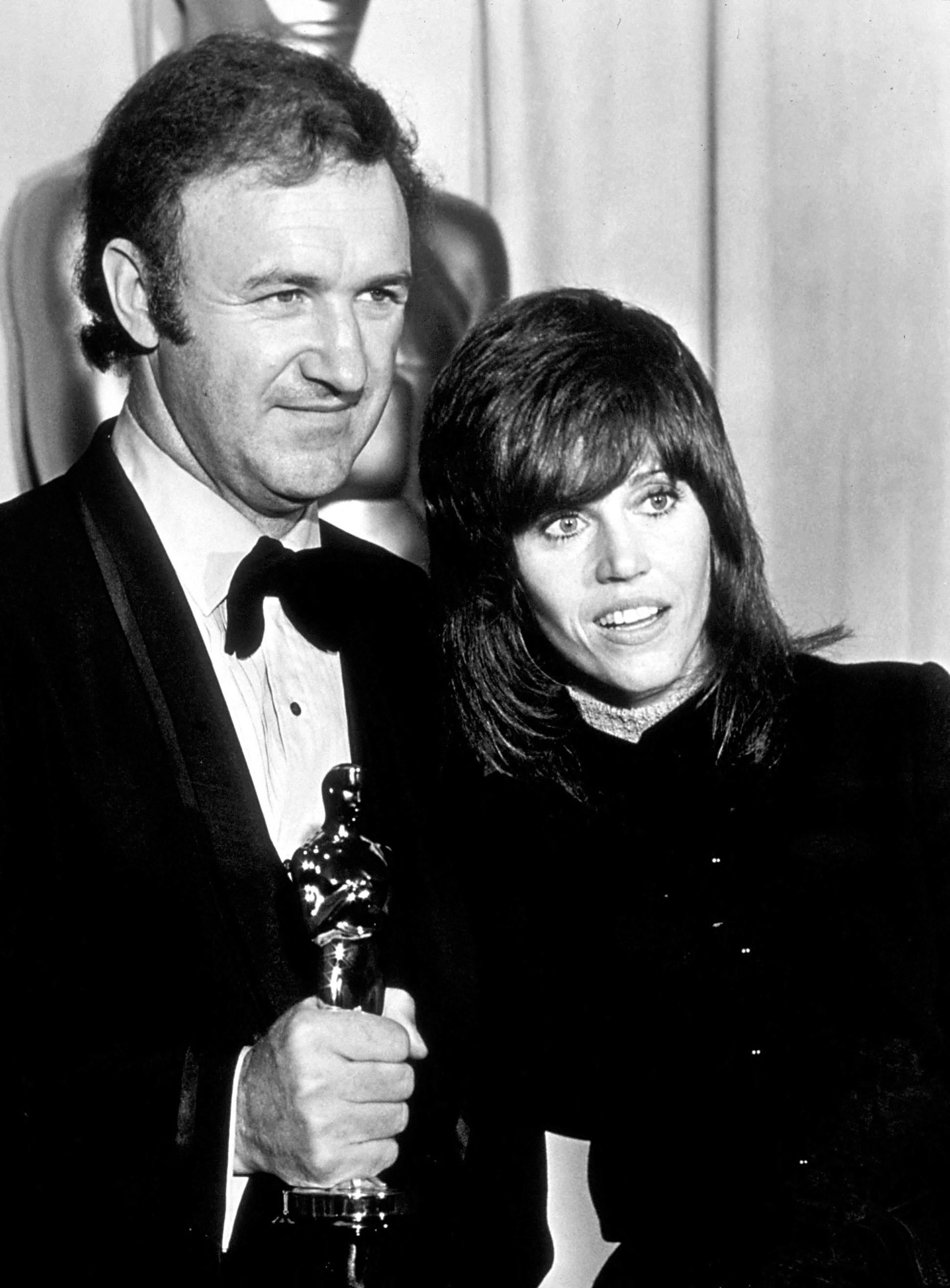 Gene Hackman og Jane Fonda til Oscar-uddelingen i 1972.
