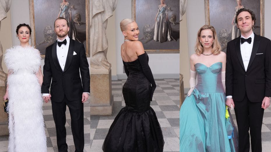 Der var mange flotte kjoler til aftenens bal.