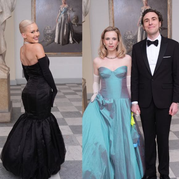 Der var mange flotte kjoler til aftenens bal.