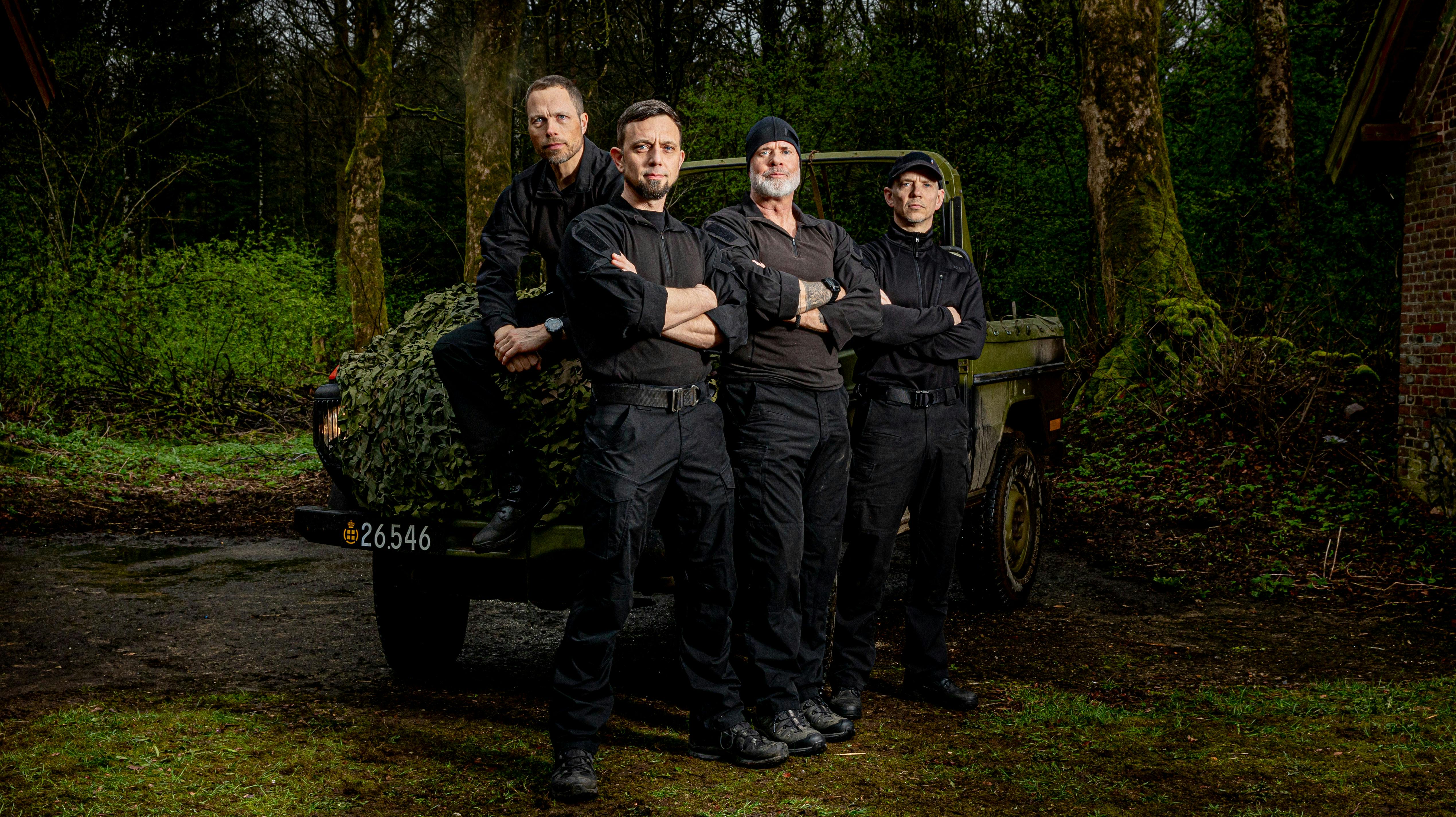 Erik B. Jørgensen, Rune Viborg, Thomas Rathsack og Rune Danielsen i "Korpset".