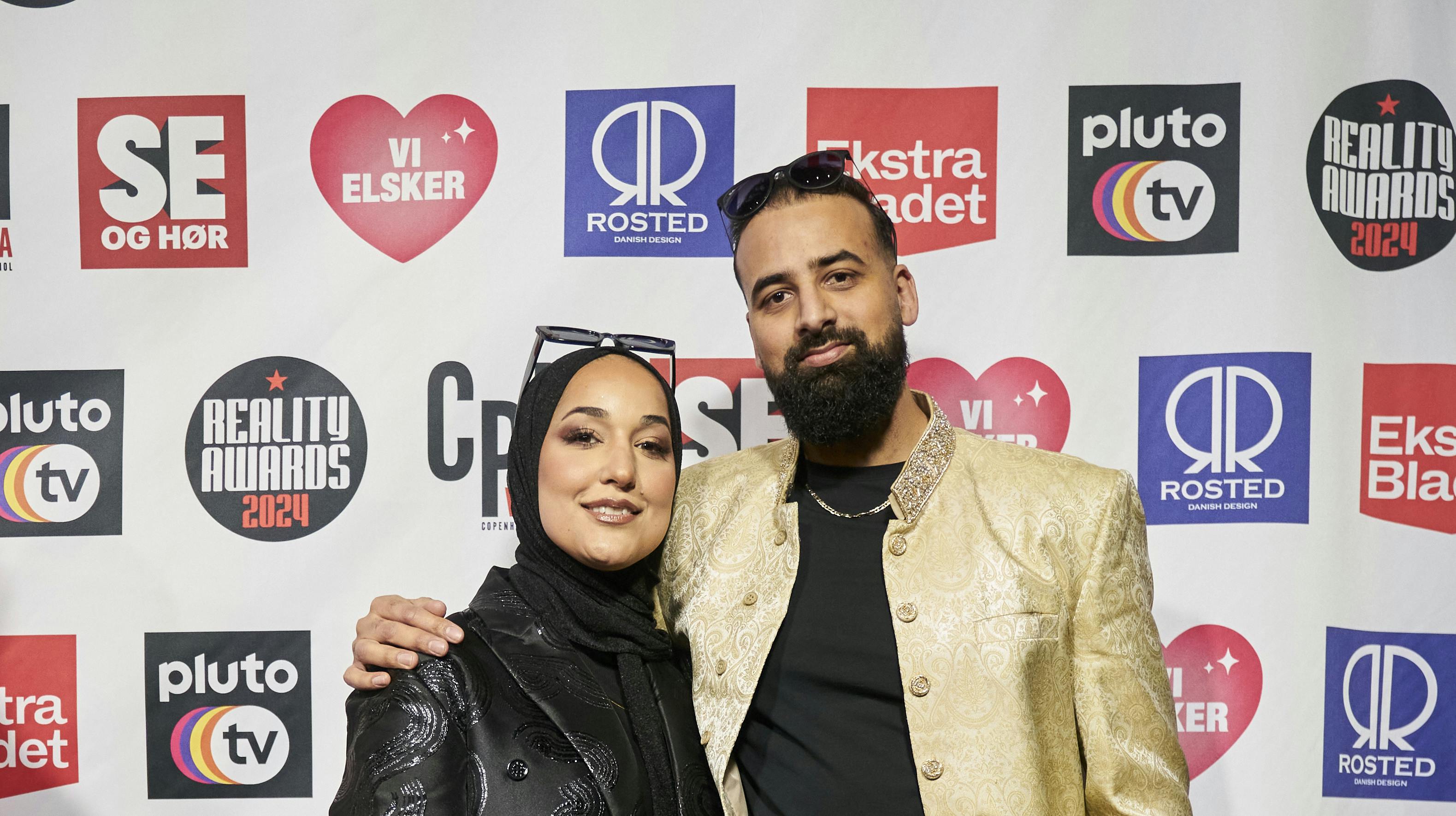 Nibras og Obaid til Reality Awards. Parret vandt deres sæson af "Nybyggerne".