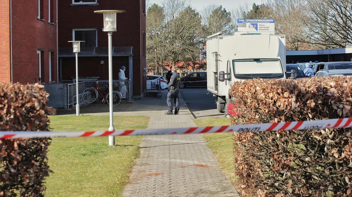 Politiet er massivt til stede ved Skrænten i Esbjerg efter fundet af død person.