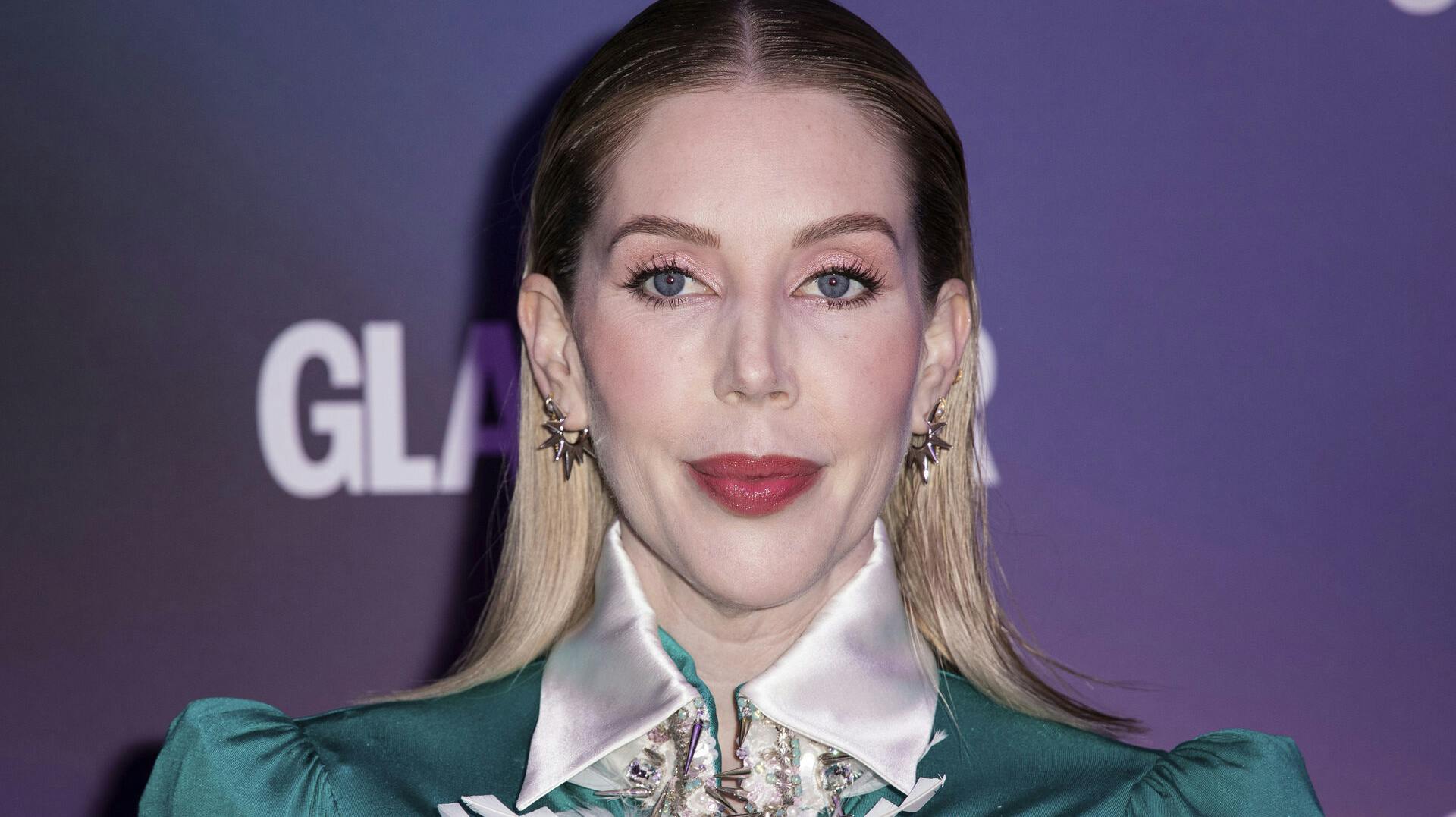 Katherine Ryan poses for photographers upon arrival for the Glamour Women of the Year Awards in London, Tuesday, Nov. 8, 2022. (Photo by Vianney Le Caer/Invision/AP)
