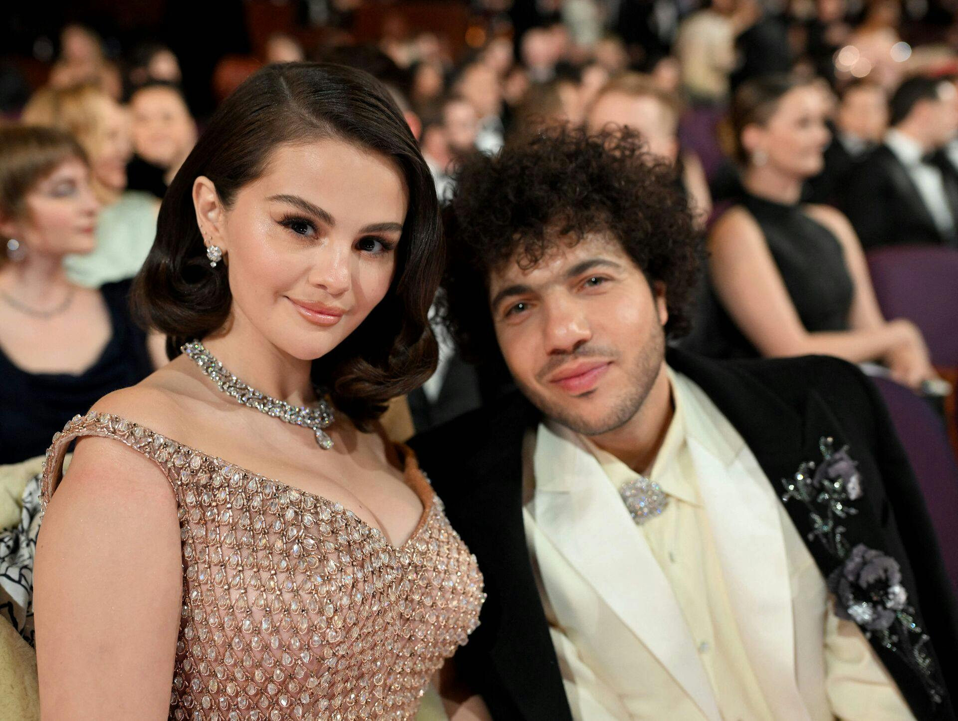 This handout picture courtesy of the Academy of Motion Picture Arts and Sciencies (AMPAS) shows Selena Gomez and Benny Blanco during the 97th Annual Academy Awards at the Dolby Theatre in Hollywood, California on March 2, 2025. (Photo by Richard Harbaugh / AMPAS / AFP) / RESTRICTED TO EDITORIAL USE - MANDATORY CREDIT "AFP PHOTO / Richard Harbaugh / Academy of Motion Picture Arts and Sciencies (AMPAS) " - NO MARKETING NO ADVERTISING CAMPAIGNS - DISTRIBUTED AS A SERVICE TO CLIENTS