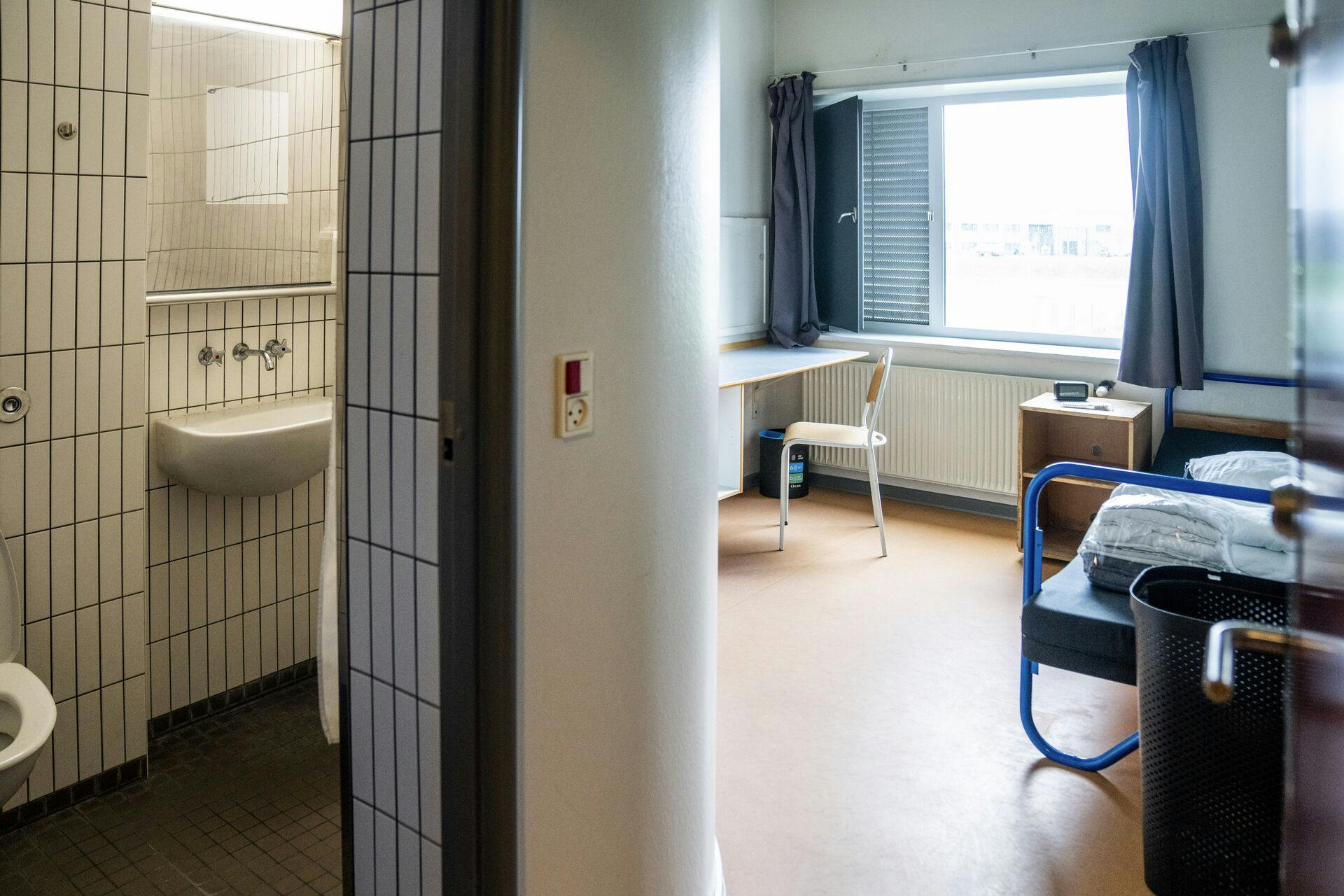 Celle i Enner Mark Fængsel i Horsens, torsdag den 30. januar 2025. Det lukkede fængsel har plads til 235 indsatte og er indrammet af en 6 meter høj og 1400 meter lang ringmur.