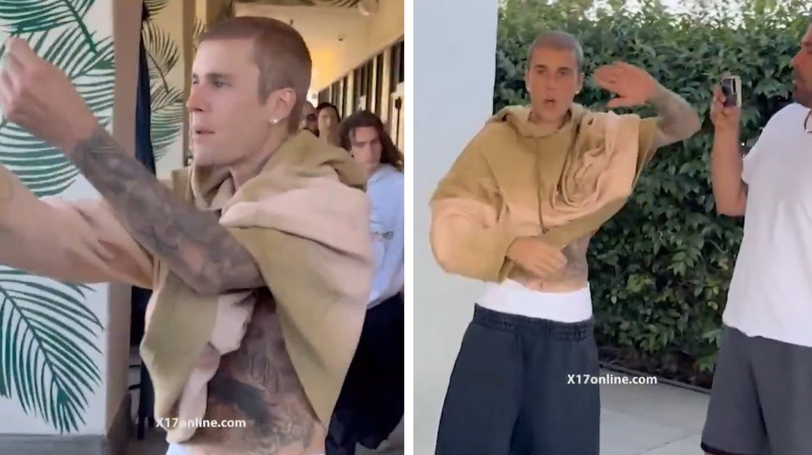 Justin Bieber var ikke begejstret for at blive fotograferet forleden.