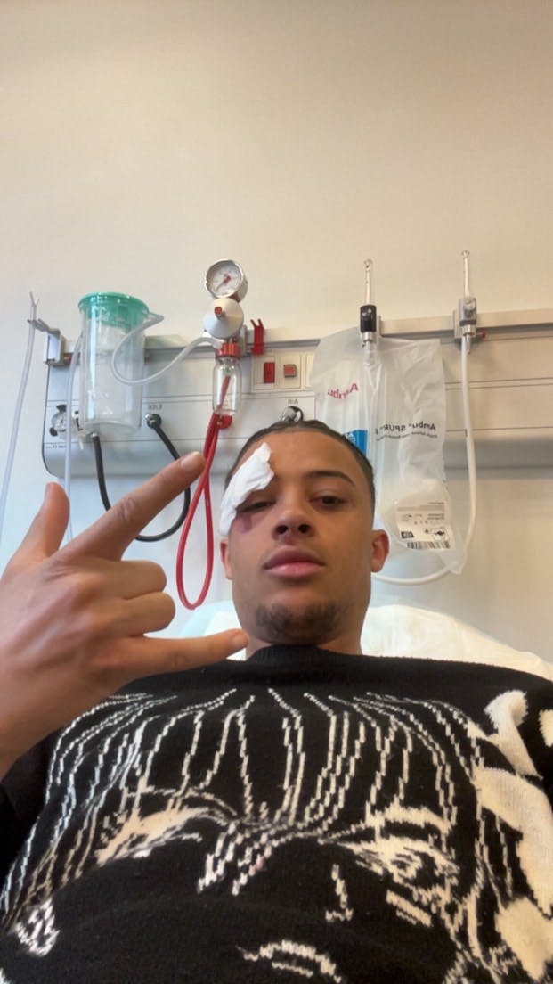 Elijah Spears blev syet efter den voldelige episode.