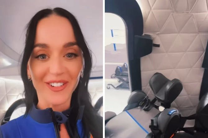 Katy Perry delte mandag morgen billeder og video fra rumfartøjet, der skal fragte hende og fem andre kvinder i rummet.