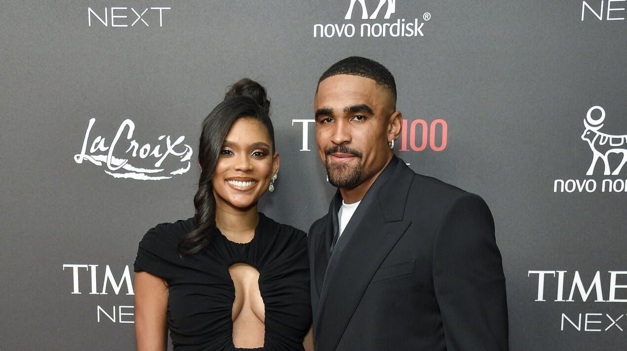 Jalen Hurts og konen Bryonna "Bry" Burrows.