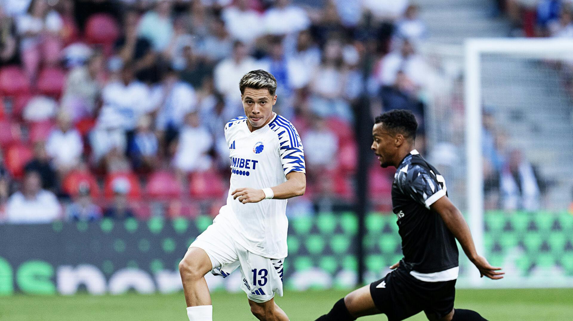FCKs Rodrigo Huescas. FC København møder FCB Magpies i Conference League kvalifikation i Parken torsdag den 1. august 2024.. (Foto: Claus Bech/Ritzau Scanpix)