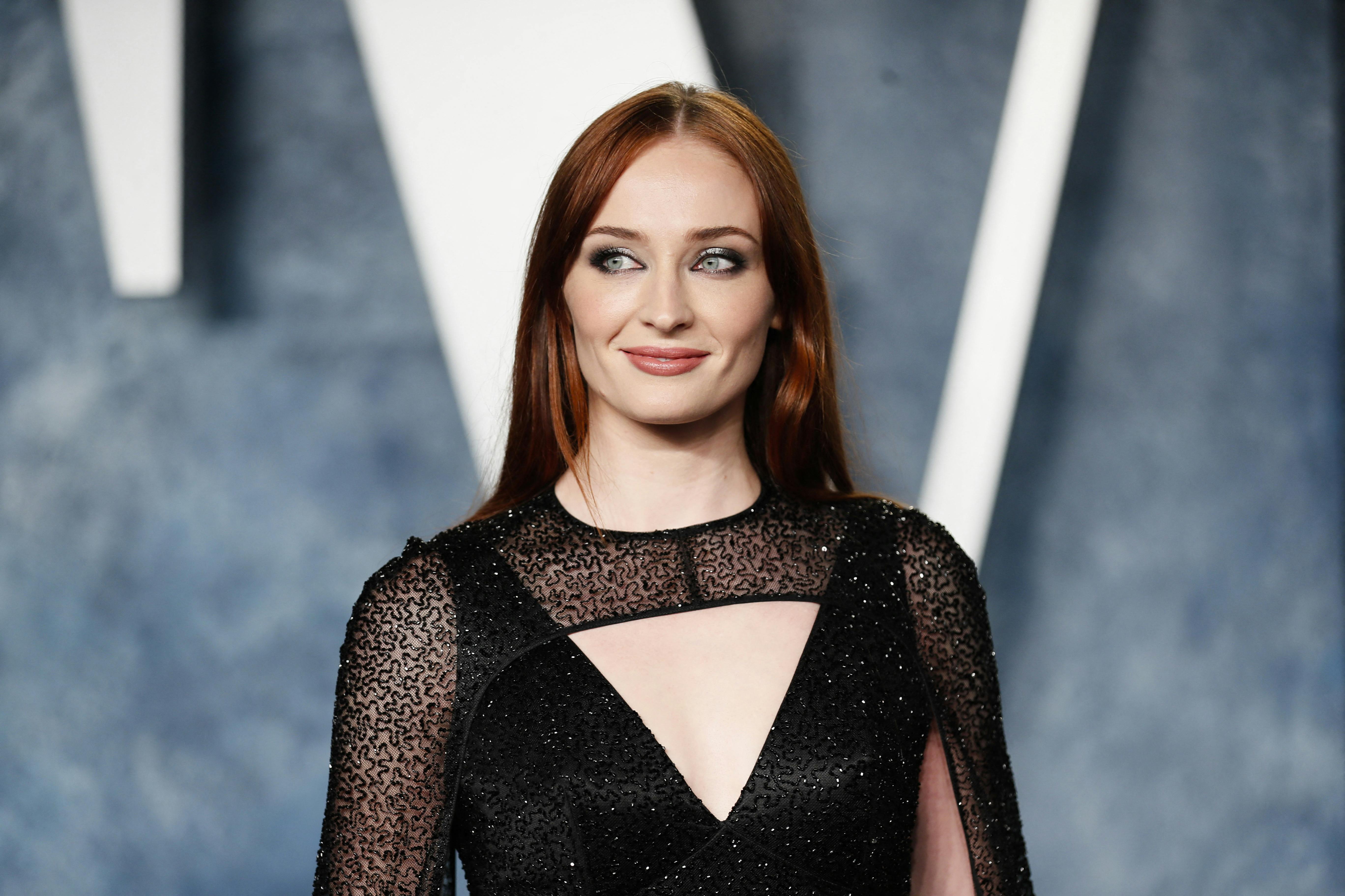 Sophie Turner arrives at the Vanity Fair Oscar party after the 95th Academy Awards, known as the Oscars, in Beverly Hills, California, U.S., March 12, 2023. REUTERS/Danny Moloshok