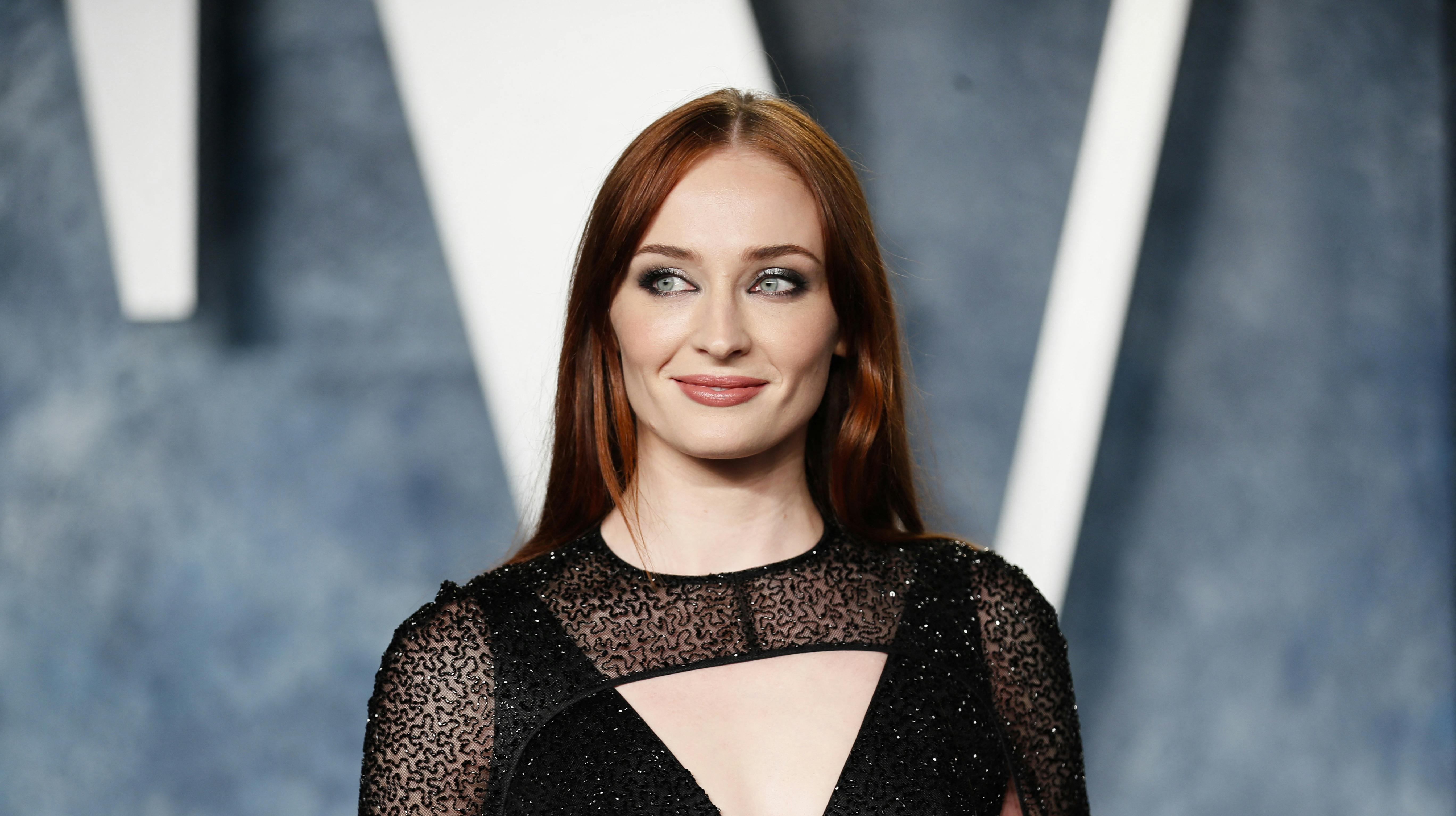 Sophie Turner arrives at the Vanity Fair Oscar party after the 95th Academy Awards, known as the Oscars, in Beverly Hills, California, U.S., March 12, 2023. REUTERS/Danny Moloshok
