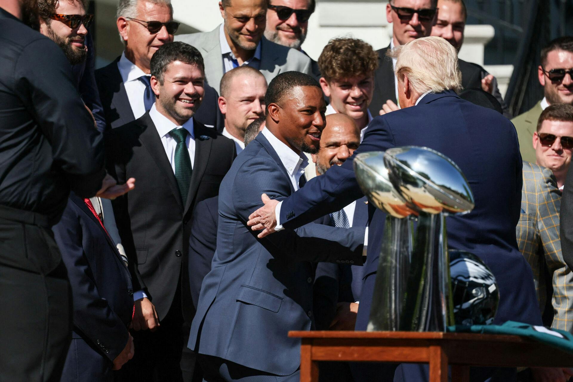 Respekten så ud til at gå begge veje, da Saquon Barkley og Philadelphia Eagles blev hyldet af Donald Trump i Det Hvide Hus.