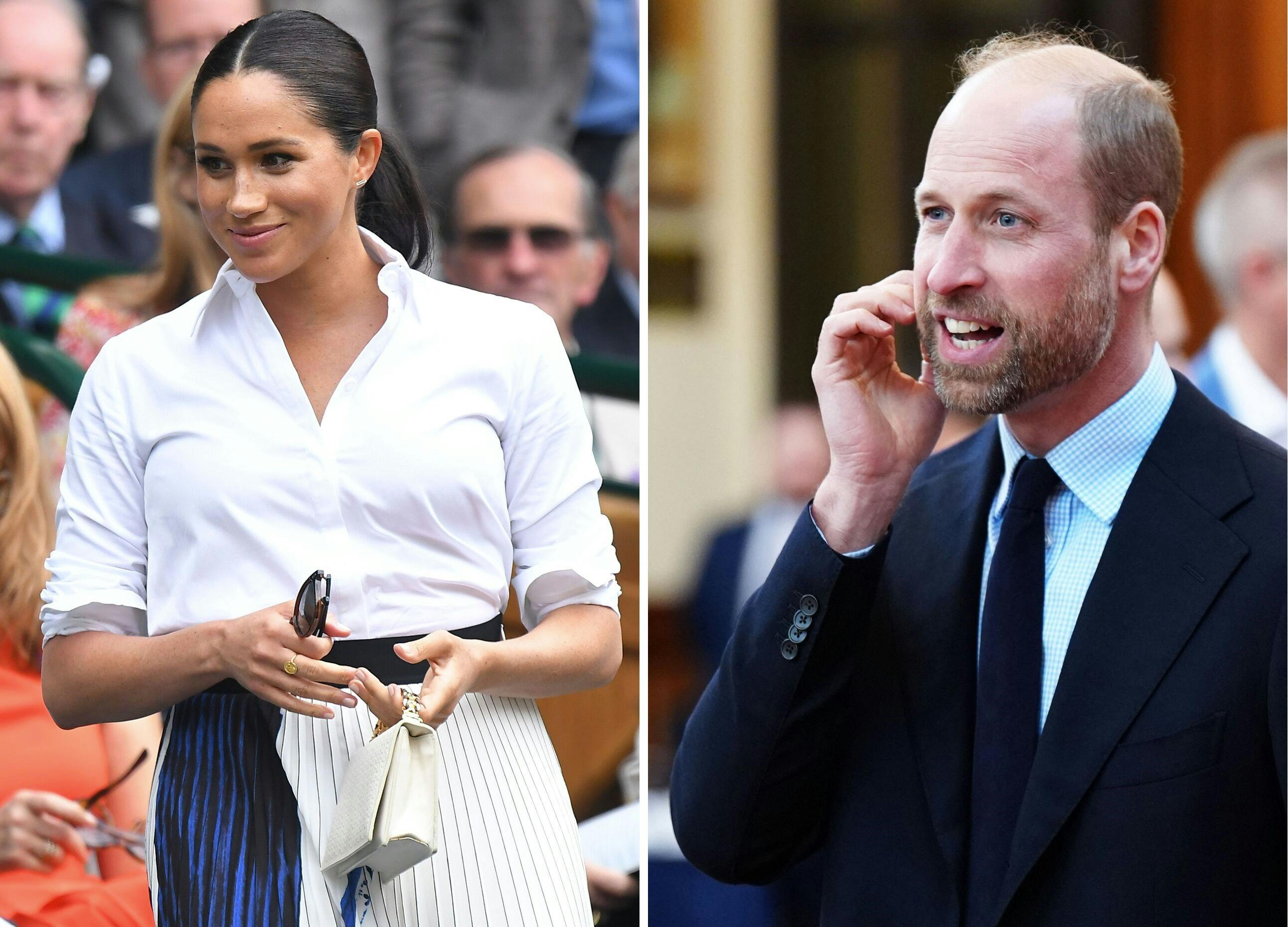 Britain's Meghan, Duchess of Sussex takes her seat in the Royal Box on Centre Courtto watch Romania's Simona Halep playing US player Serena Williams during their women's singles final on day twelve of the 2019 Wimbledon Championships at The All England Lawn Tennis Club in Wimbledon, southwest London, on July 13, 2019. (Photo by Ben STANSALL / AFP) / RESTRICTED TO EDITORIAL USE