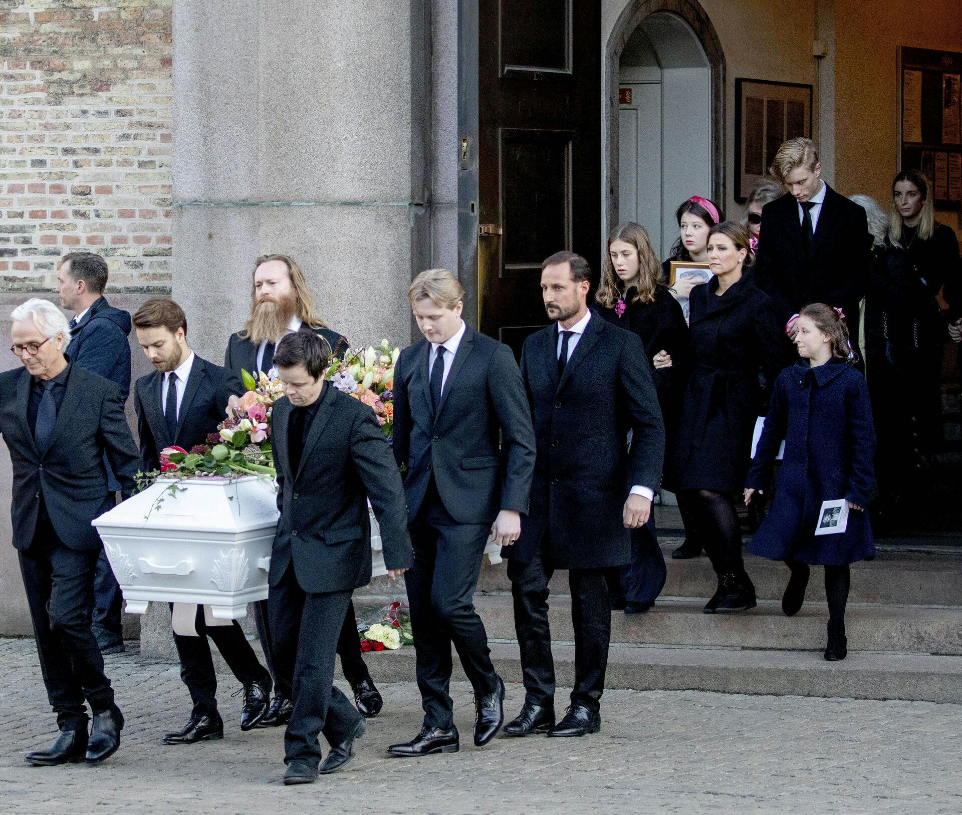 Norwegian royal family leaving the funeral of Ari Behn, the former husband of Princess Märtha Louise, at the Oslo Cathedral in Oslo, Norway on January 3, 2020. Prince Haakon and Princess Martha Louise of Norway Maud and Leah and Emma (Photo by PPE/Nieboer/Sipa USA)