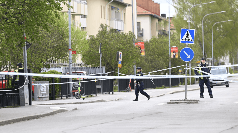 Et større område blev tirsdag spærret af i Uppsala i Sverige efter et skyderi i den centrale del af byen, hvor tre personer blev dræbt. (Arkivfoto). - Foto: 10080 Fredrik Sandberg /TT/Ritzau Scanpix 