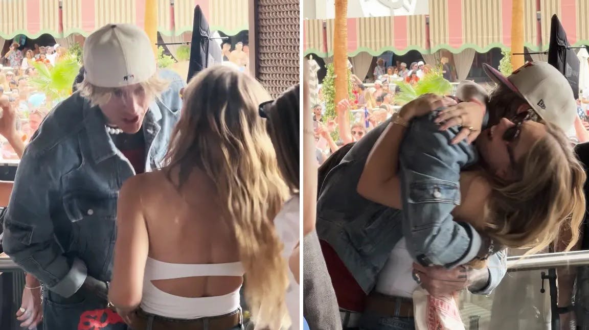 Sydney Sweeney og Machine Gun Kelly krammede løs i Vegas.