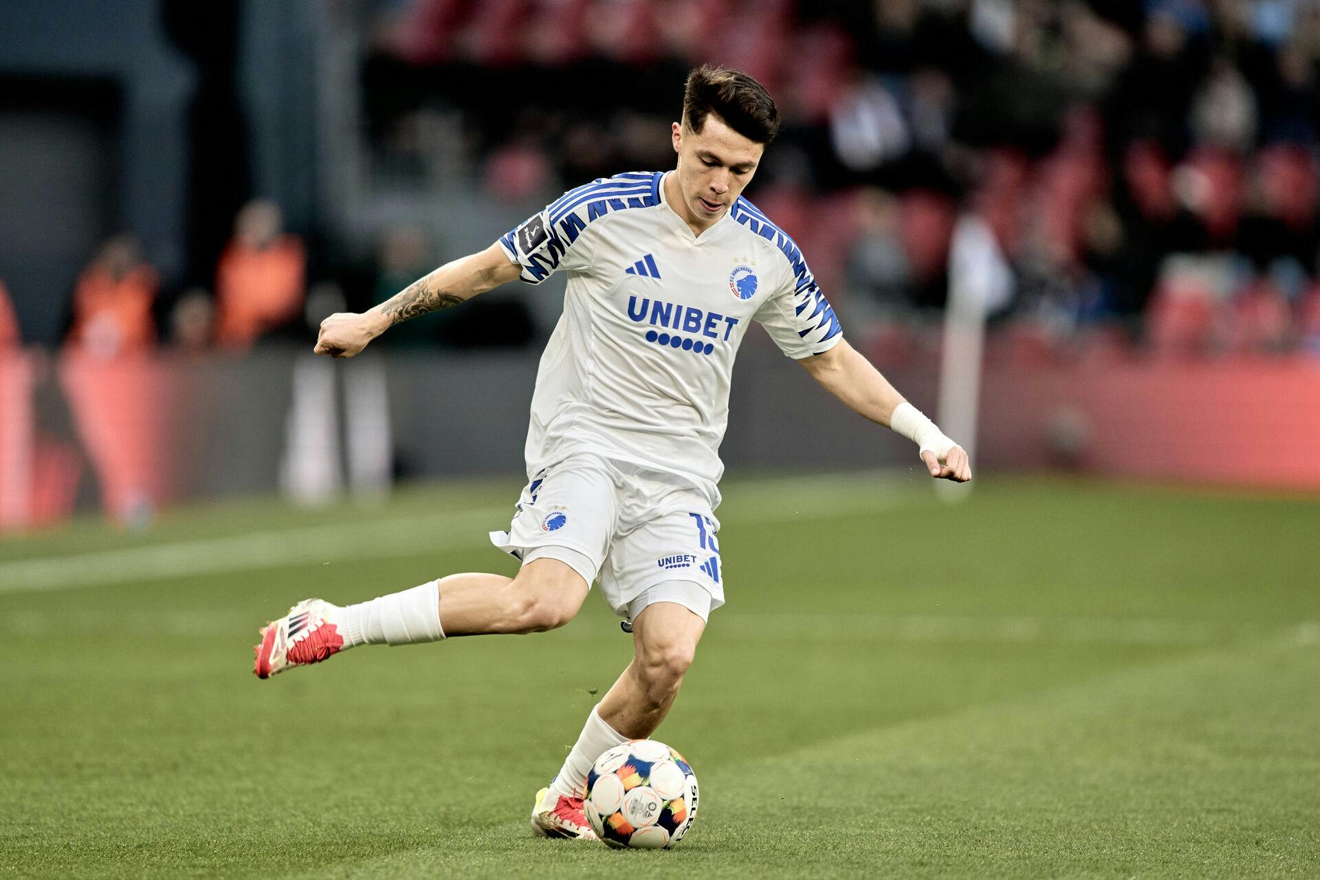 Rodrigo Huescas i aktion for FCK, da Randers gæstede Parken i Superligaen i marts. 