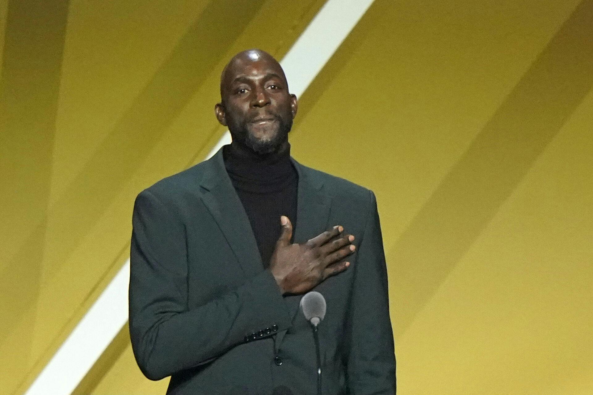Kevin Garnett, da han blev indlemmet i Hall of Fame i 2021.&nbsp;