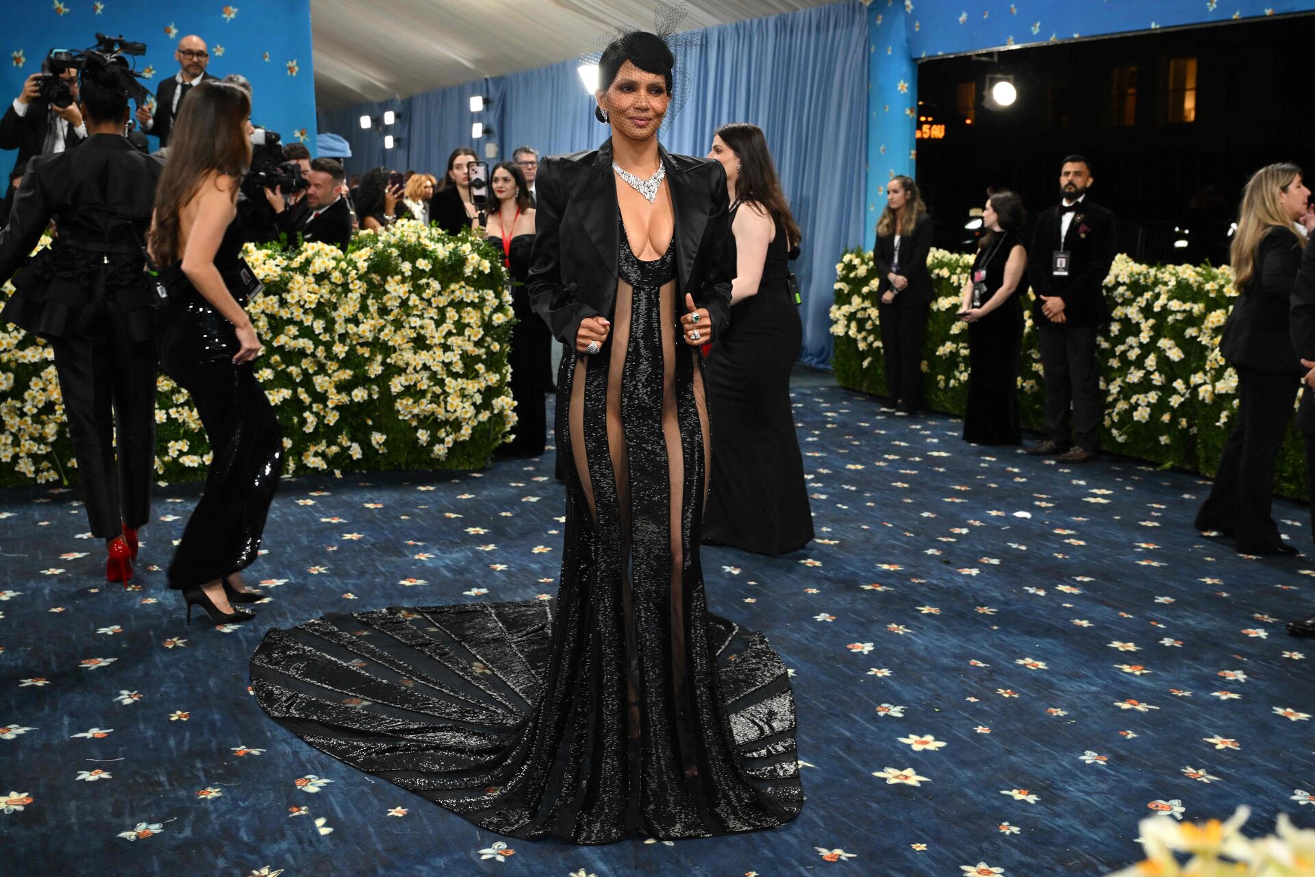 US actress Halle Berry arrives for the 2025 Met Gala at the Metropolitan Museum of Art on May 5, 2025, in New York. The Gala raises money for the Metropolitan Museum of Art's Costume Institute. The 2025 Met Gala is themed "Tailored for You, " aligning with the Costume Institute's exhibition, "Superfine: Tailoring Black Style, " set to open to the public on May 10. (Photo by ANGELA WEISS / AFP)