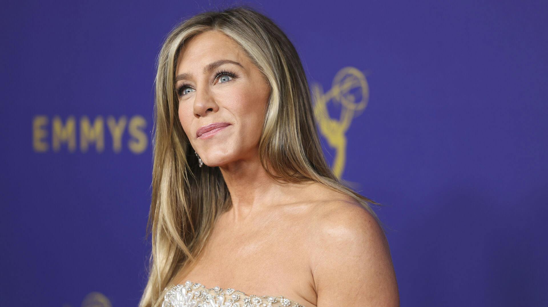 Jennifer Aniston poses for a Red Carpet portrait at the 76th Emmy Awards on Sunday, Sept. 15, 2024 at the Peacock Theater in Los Angeles. (Photo by Danny Moloshok/Invision for the Television Academy/AP Content Services)