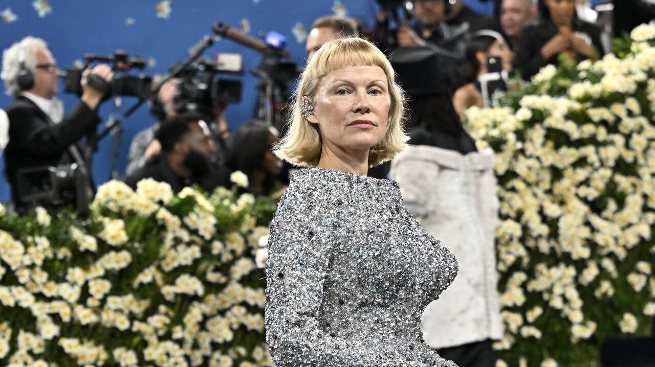 Pamela Anderson attends The Metropolitan Museum of Art's Costume Institute benefit gala celebrating the opening of the "Superfine: Tailoring Black Style" exhibition on Monday, May 5, 2025, in New York. (Photo by Evan Agostini/Invision/AP)