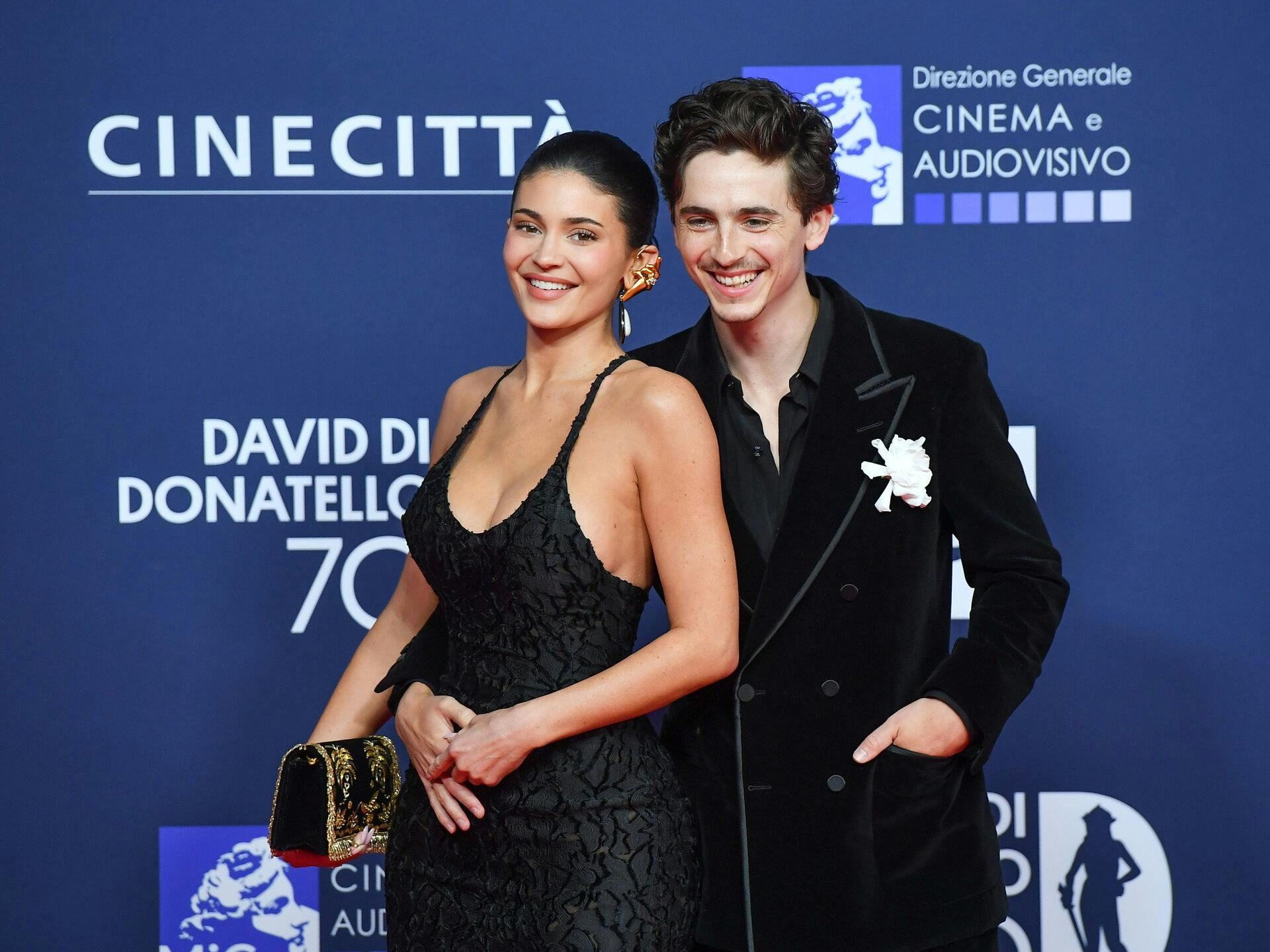 Timothée Chalamet og Kylie Jenner til David Di Donatello Awards.