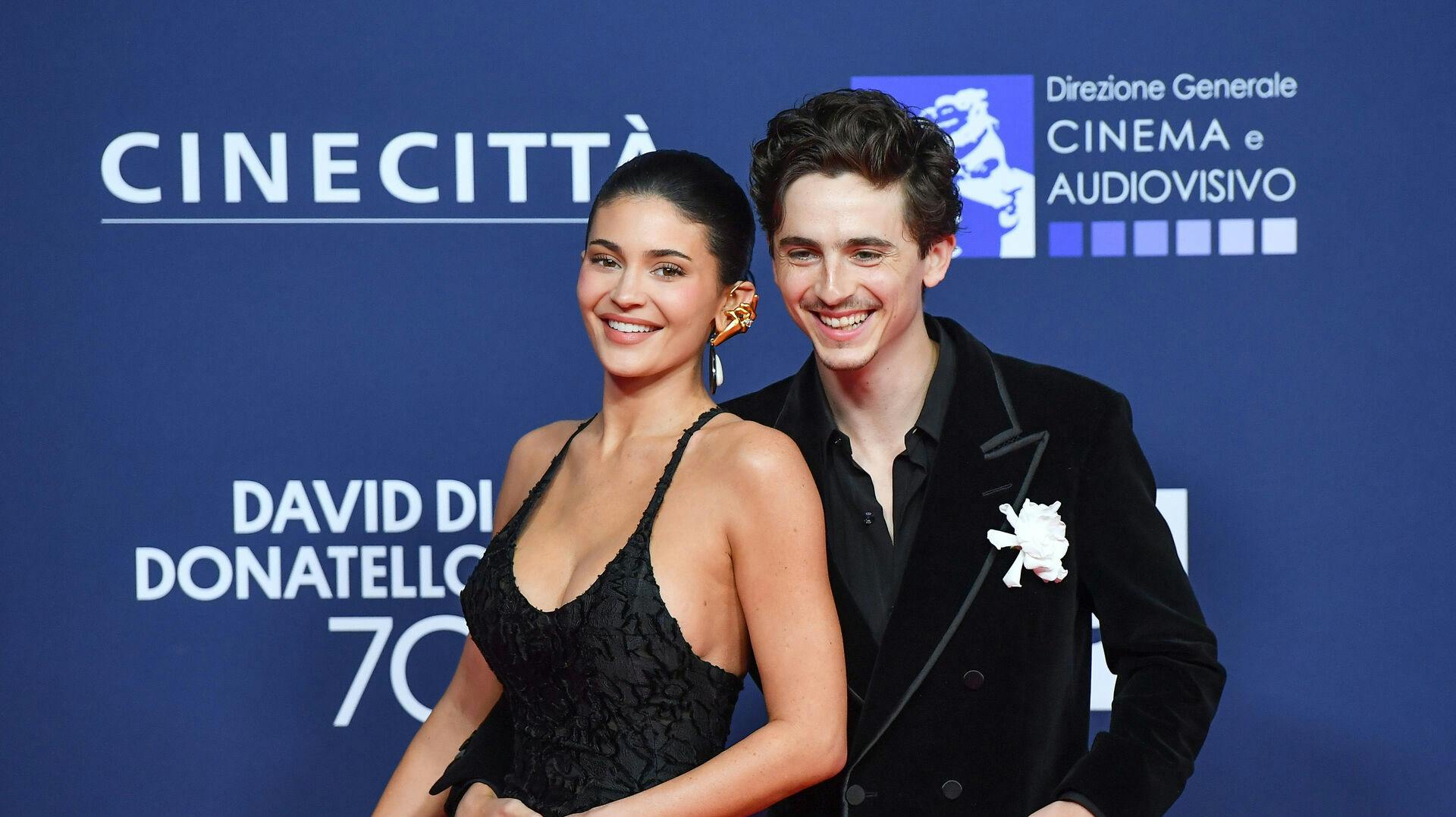 Timothée Chalamet og Kylie Jenner til David Di Donatello Awards.