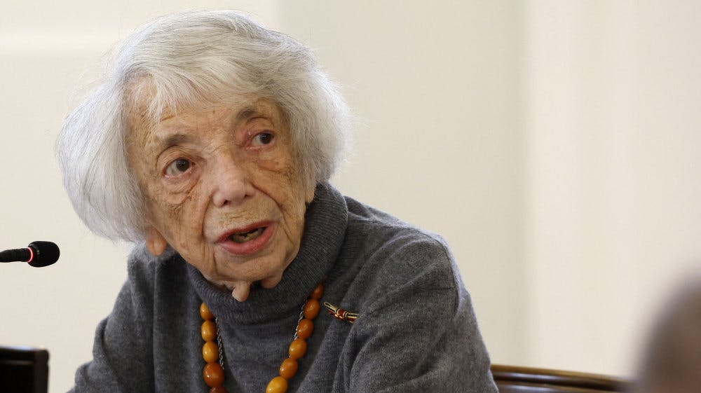 Den tyske holocaust-overlever Margot Friedländer taler om dialog og forsoning ved et debatarrangement om islamofobi og antisemitisme i 2023.