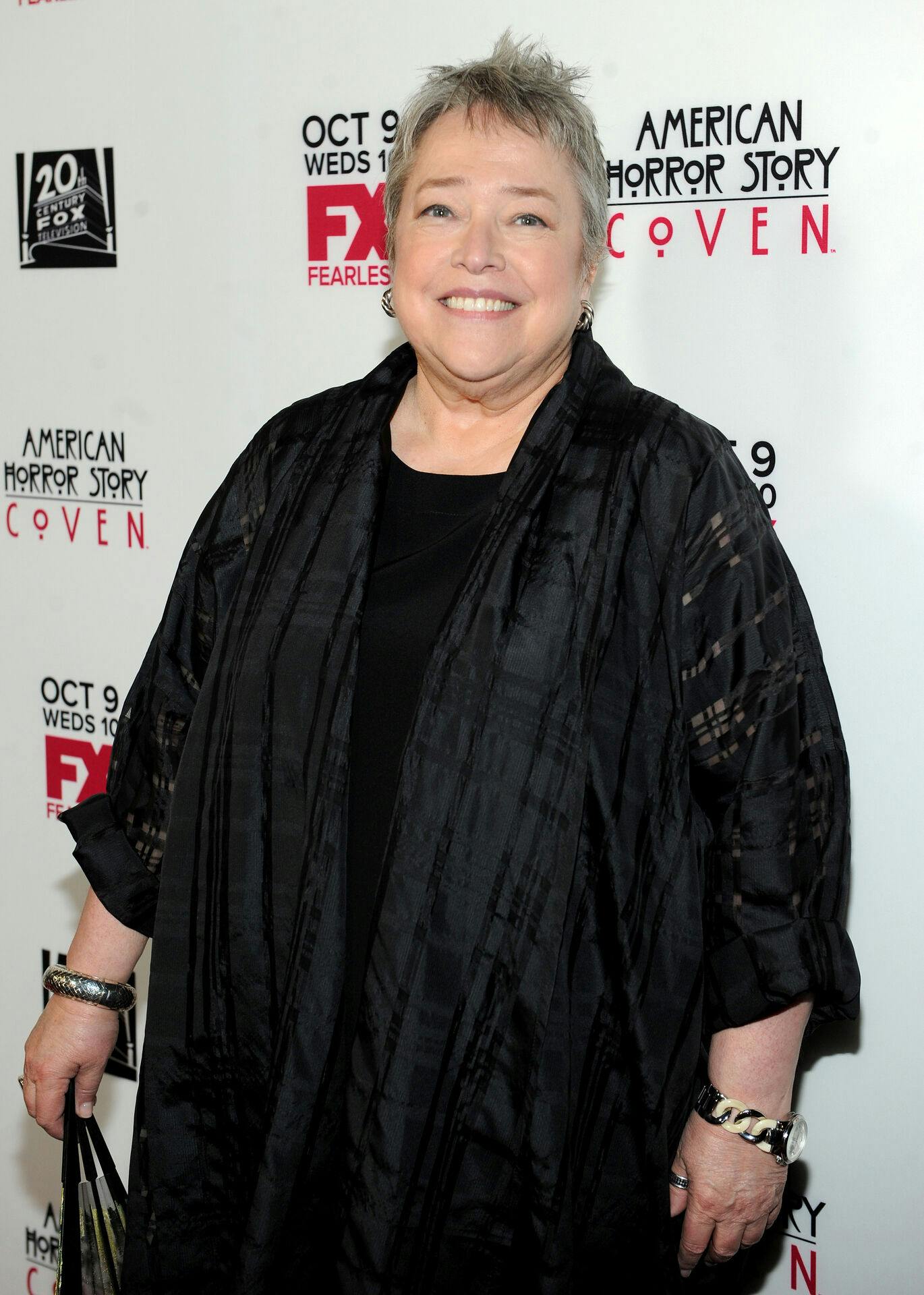 Actor Kathy Bates arrives at American Horror Story: Coven Premiere Event, on Saturday, October 5, 2013, at the Pacific Design Center in West Hollywood, Calif. (Photo by Frank Micelotta/Invision for FX/AP Images)