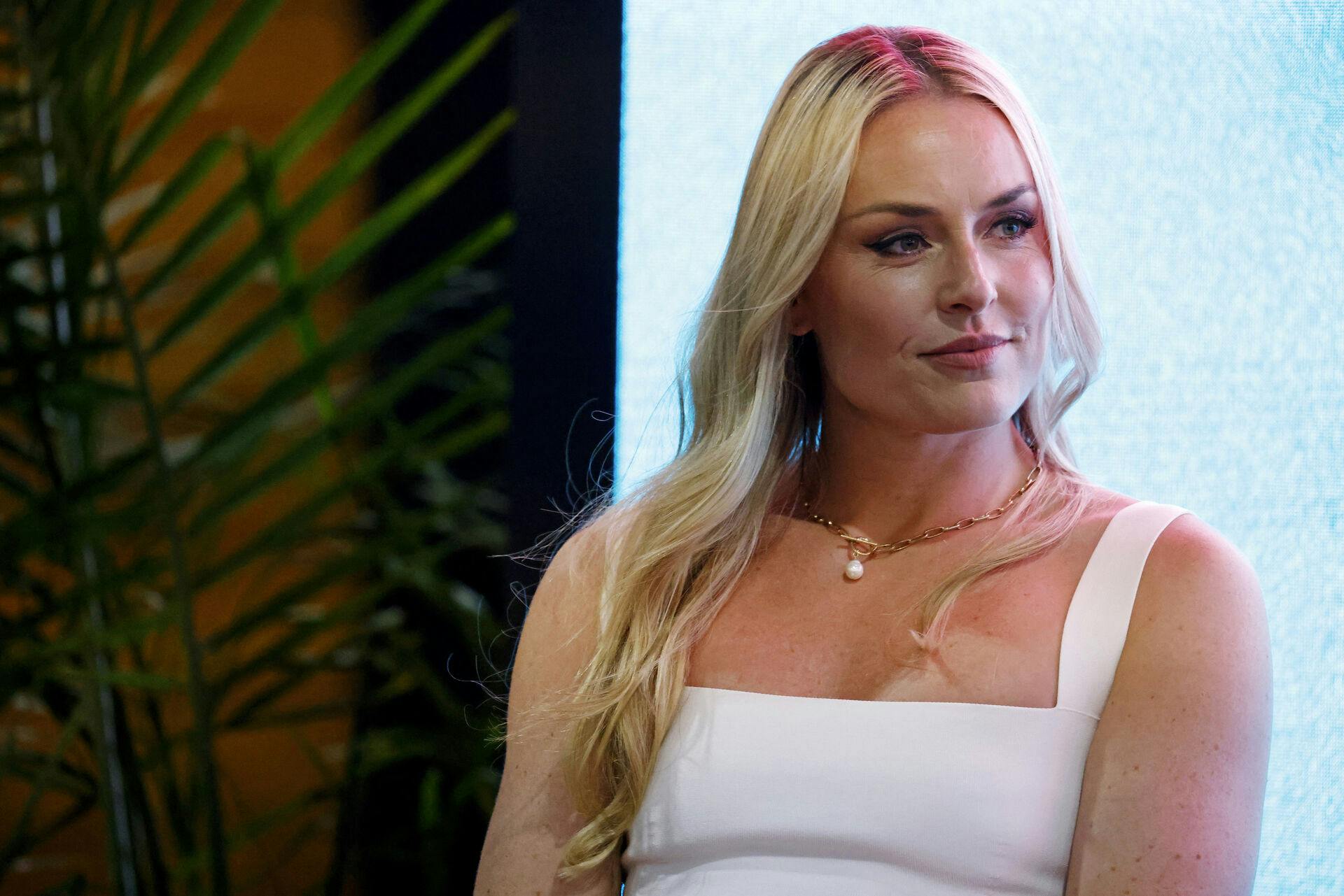 May 1, 2025; Miami Gardens, FL, USA; USA skier Lindsey Vonn ahead of the F1 Miami Grand Prix at Miami International Autodrome. Mandatory Credit: Peter Casey-Imagn Images