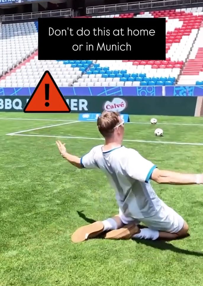 Tobias har også sørget for at dele et klip af det øjeblik, hvor det gik galt.