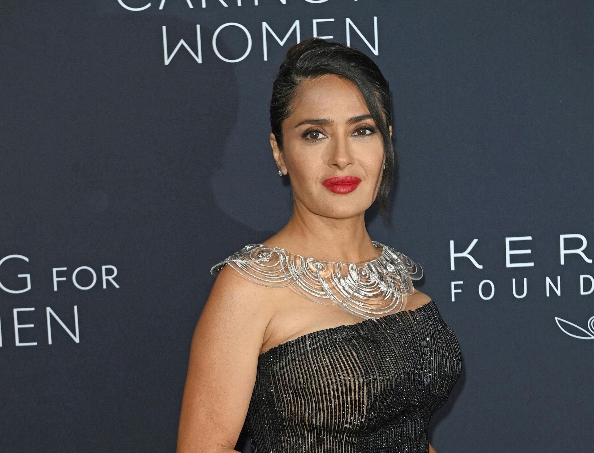 US-Mexican actress Salma Hayek attends the 2024 Kering Foundation's Caring for Women dinner at The Pool in New York City on September 9, 2024.  Andrea RENAULT / AFP
