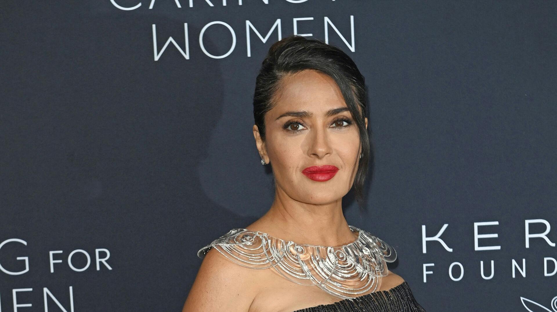 US-Mexican actress Salma Hayek attends the 2024 Kering Foundation's Caring for Women dinner at The Pool in New York City on September 9, 2024. Andrea RENAULT / AFP