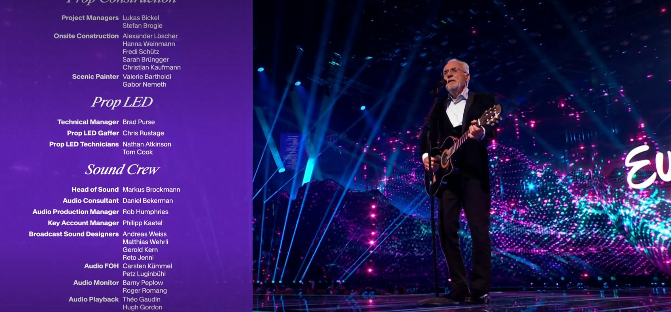 Jørgen Olsen havde lavet en speciel tekst til 25-års jubilæet, så i stedet for "Fly on the wings of love", sang han "united by musiv", som er Eurovisions motto. Flere andre steder var teksten og tilpasset, men DR lod ikke seerne se og høre hele hans optræden.