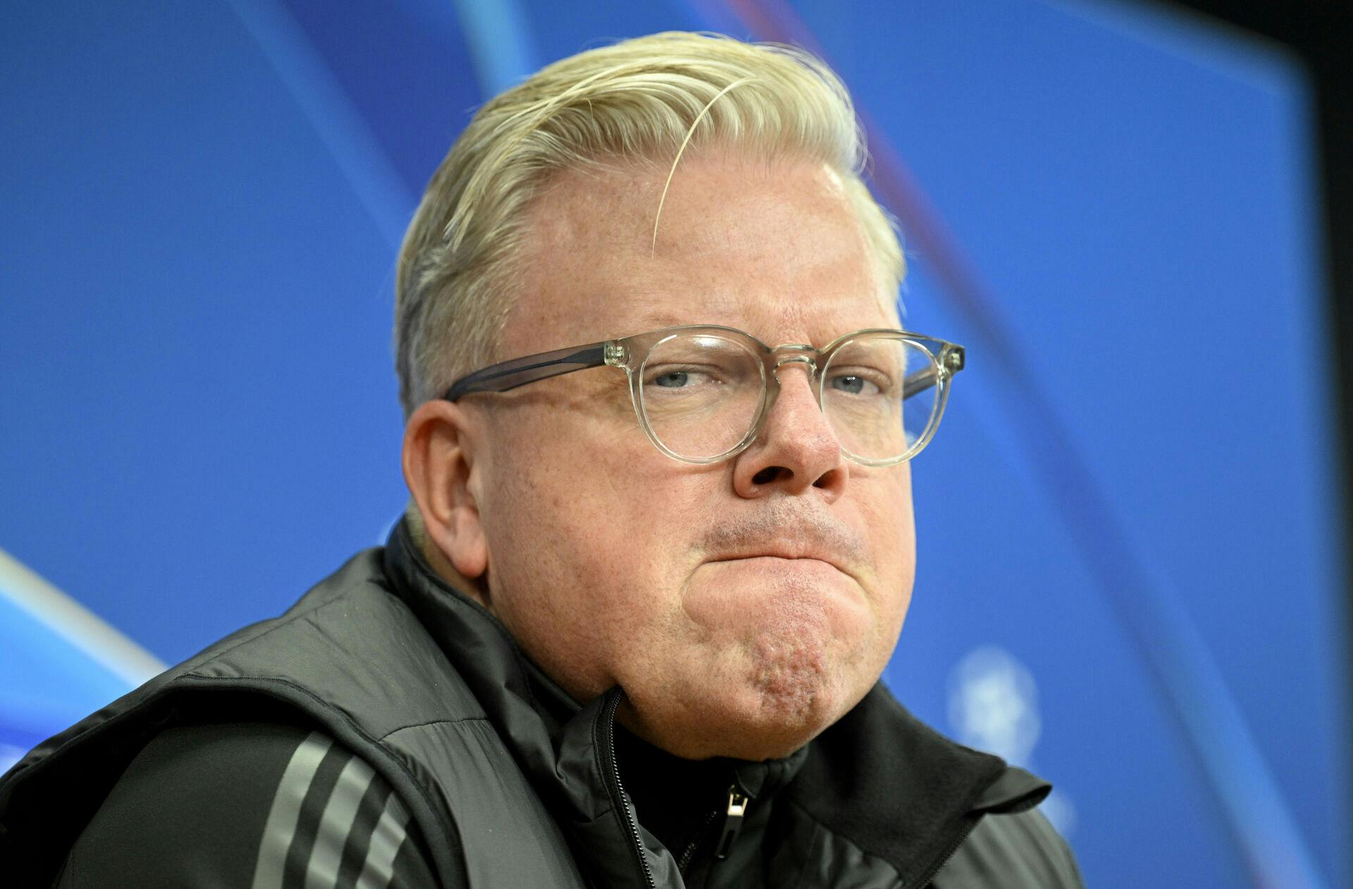 Sparta coach Lars Friis attends the AC Sparta Praha news conference before the Champions League round 7 match Sparta Prague - Inter Milan, Prague, January 21, 2025. Photo/Katerina Sulova (CTK via AP Images)