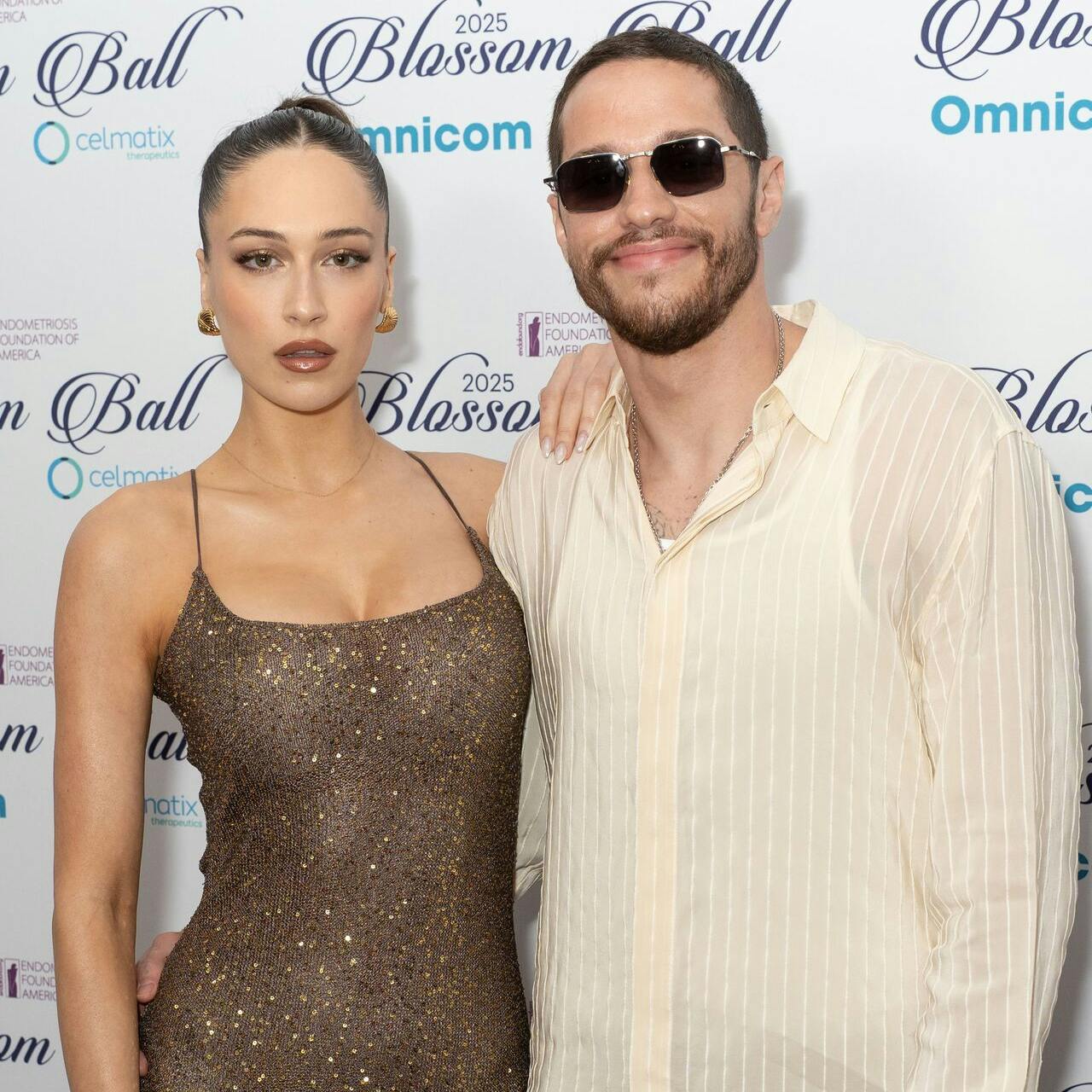 Elise Hewitt and Pete Davidson (L to R) attends the 13th Annual Annual Endometriosis Foundation of America's Blossom Ball at The Pierre Hotel on May 15, 2025 in New York City.