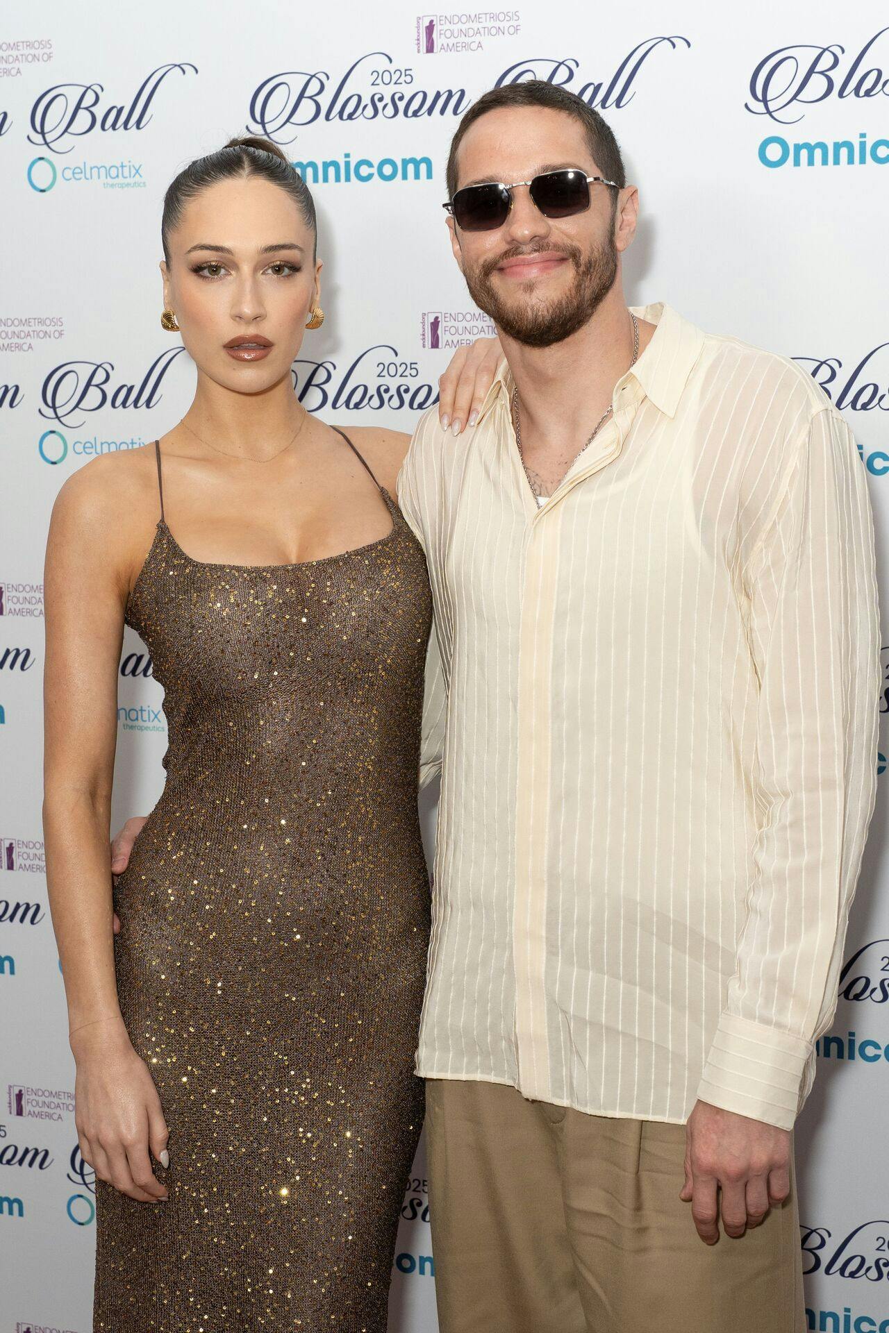 Elise Hewitt and Pete Davidson (L to R) attends the 13th Annual Annual Endometriosis Foundation of America's Blossom Ball at The Pierre Hotel on May 15, 2025 in New York City.