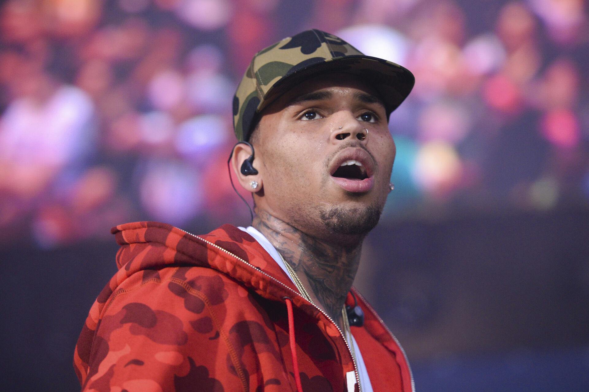 FILE - In this June 7, 2015 file photo, Chris Brown performs at the 2015 Hot 97 Summer Jam at MetLife Stadium in East Rutherford, N.J. (Photo by Scott Roth/Invision/AP, File)