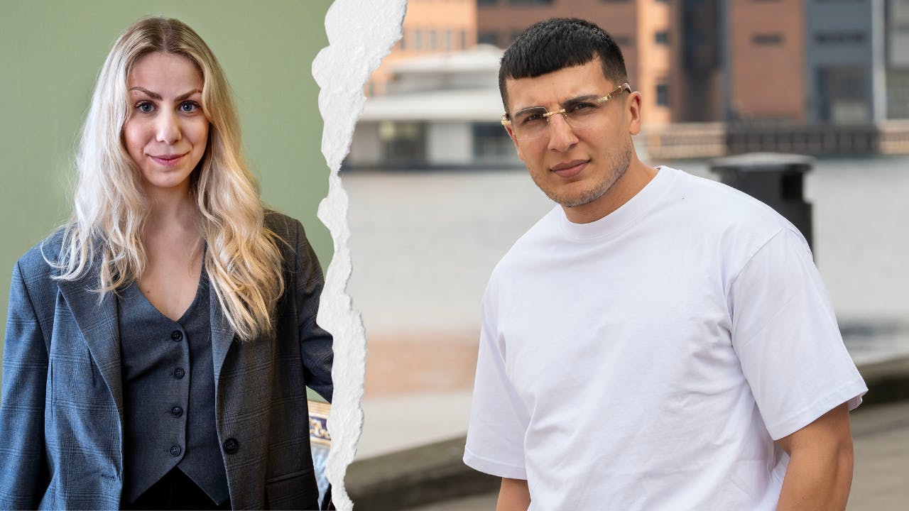 Gamer Marie Watson og podcastvært Havshen Nabaz er ikke helt på bølgelængde i "Forræder".