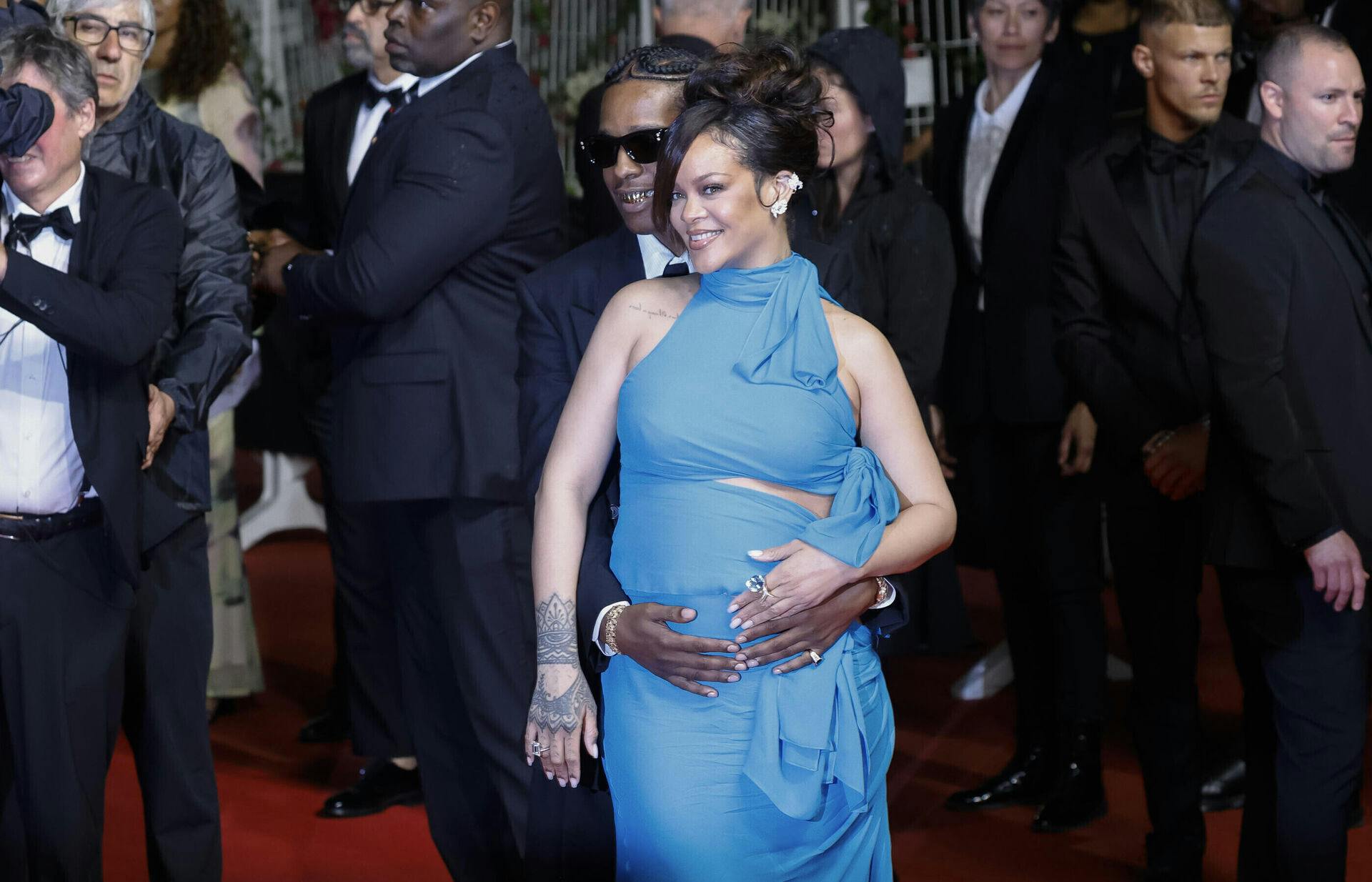Rihanna og A$AP Rocky til "Highest 2 Lowest"-premieren i Cannes. 