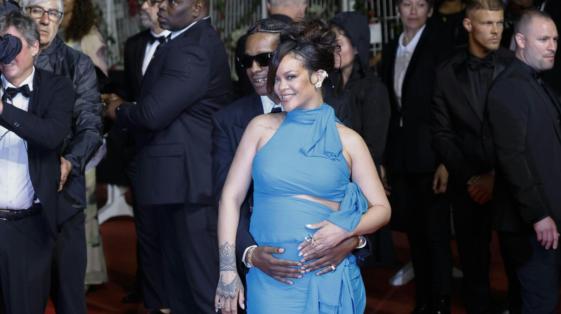 Rihanna og A$AP Rocky til "Highest 2 Lowest"-premieren i Cannes.