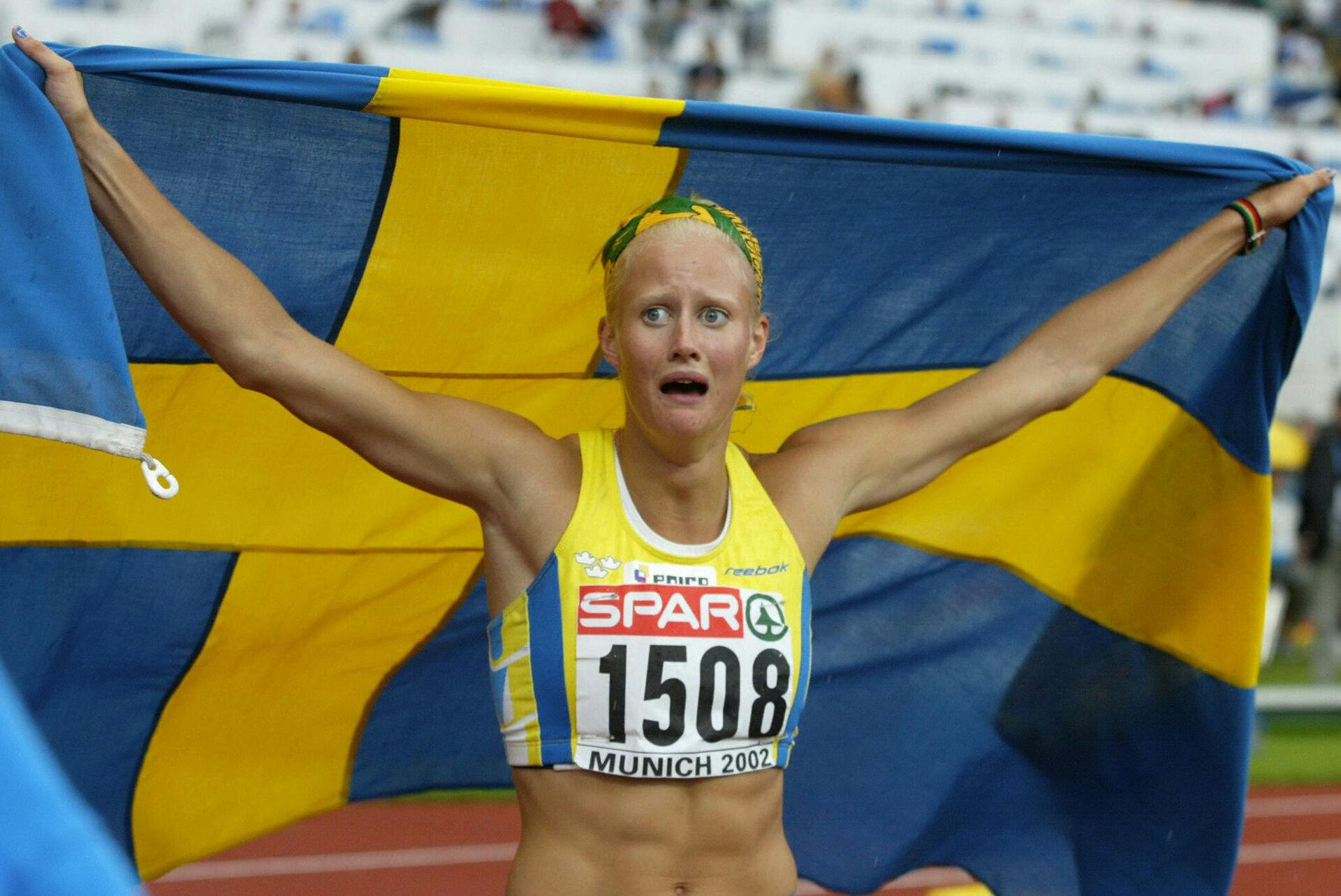Carolina Klüft, da hun vandt udendørs-EM i 2002. To år senere vandt hun guld ved OL i Athen.