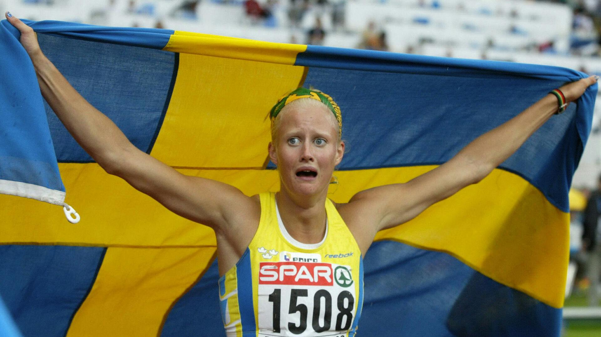 Carolina Klüft, da hun vandt udendørs-EM i 2002. To år senere vandt hun guld ved OL i Athen.