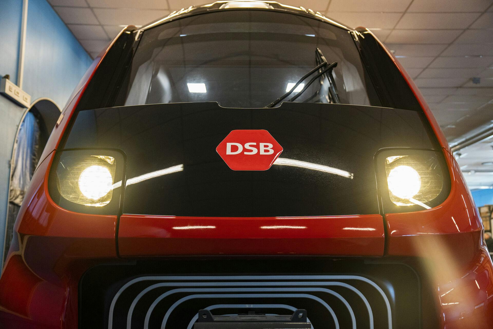 Alstom og DSB præsentere et mockup af det kommende IC5-tog på et pressemøde i København torsdag den 11. maj 2023. (Foto: Martin Sylvest/Ritzau Scanpix 2023)