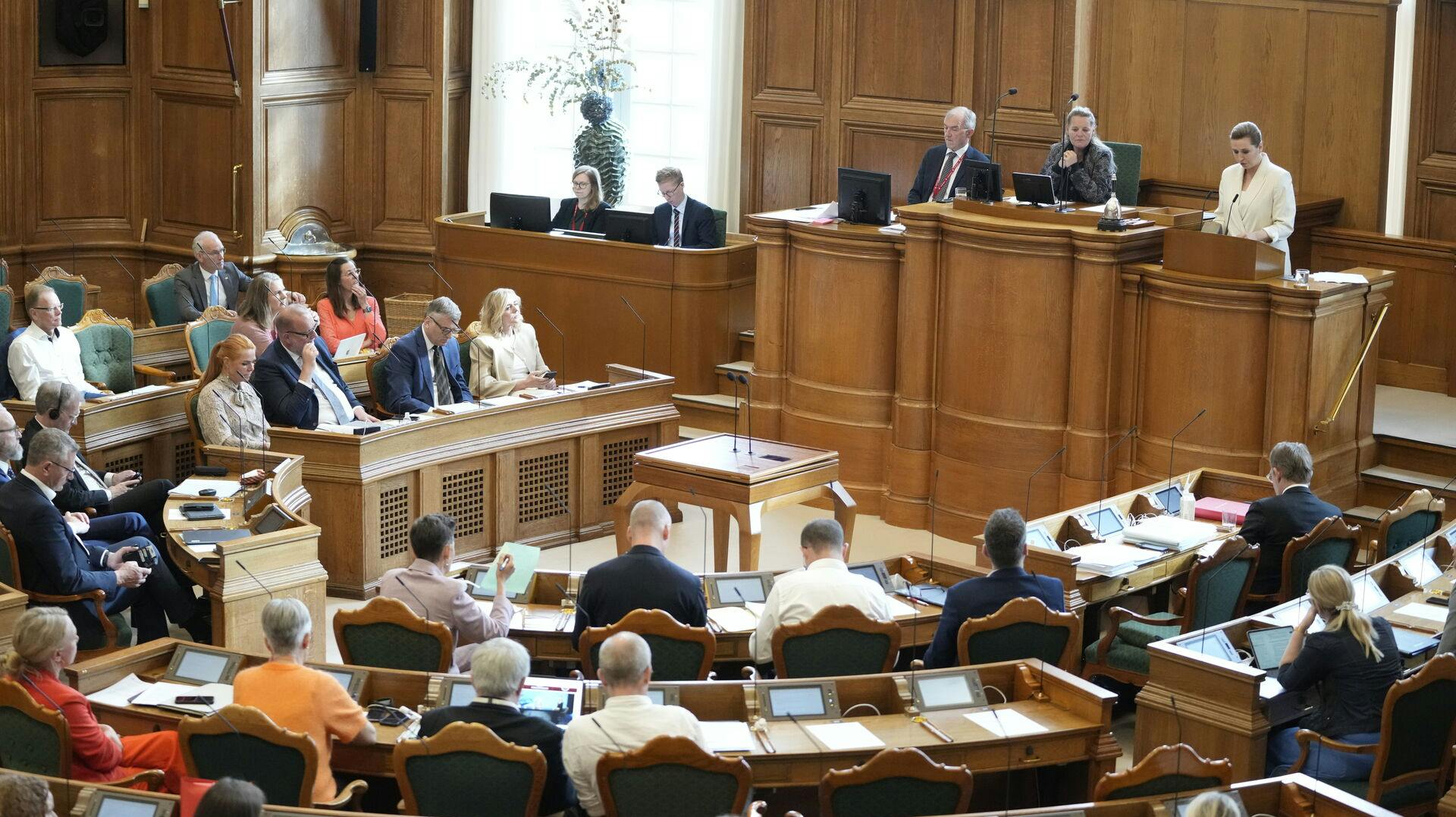 Statsminister Mette Frederiksen. Afslutningsdebat i Folketinget på Christiansborg i København, onsdag den 21. maj 2025.