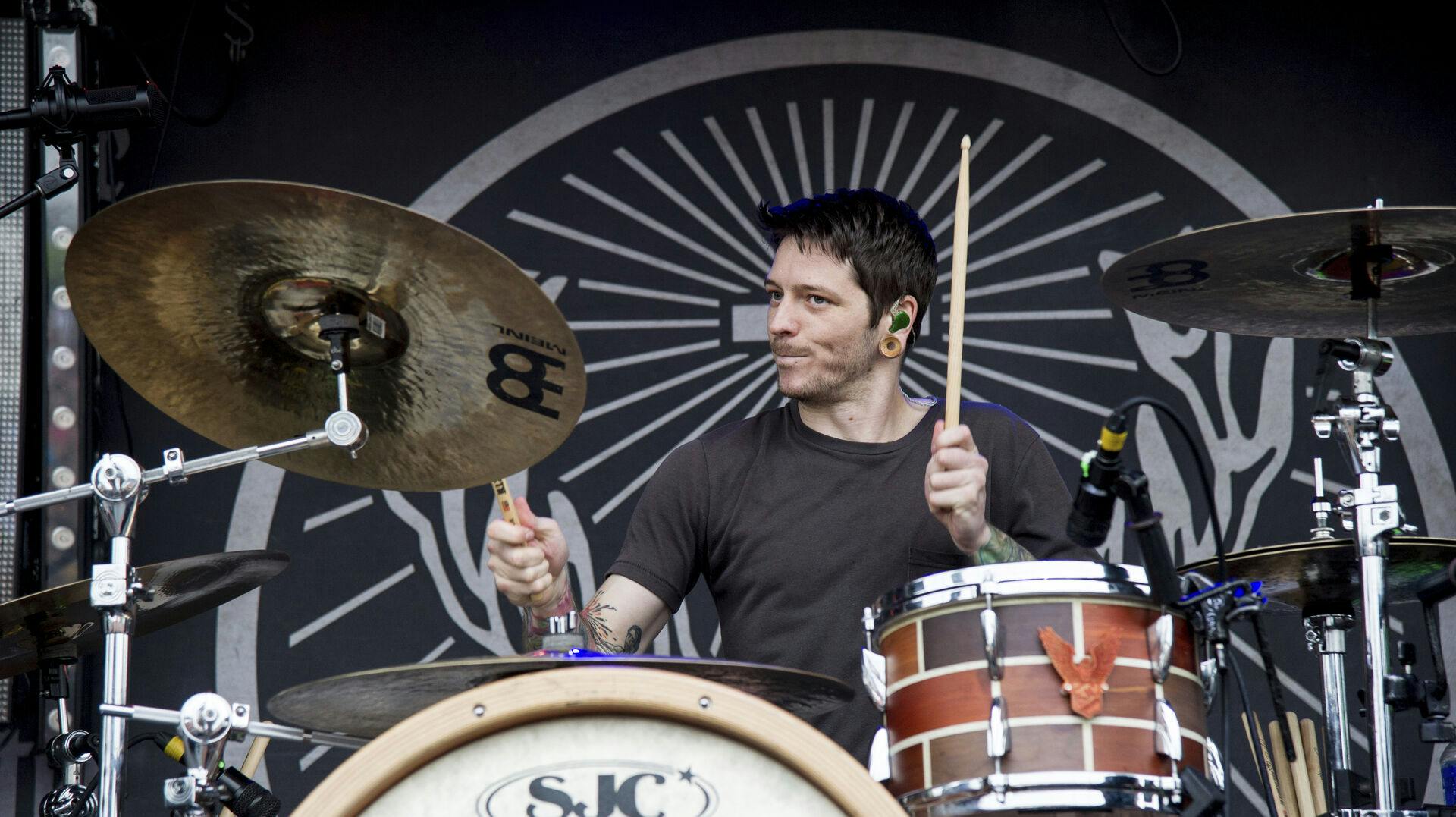 Daniel Williams of The Devil Wears Prada performs during the Rock On The Range festival at Columbus Crew Stadium on May 16, 2015, in Columbus, Ohio. (Photo by Amy Harris/Invision/AP)