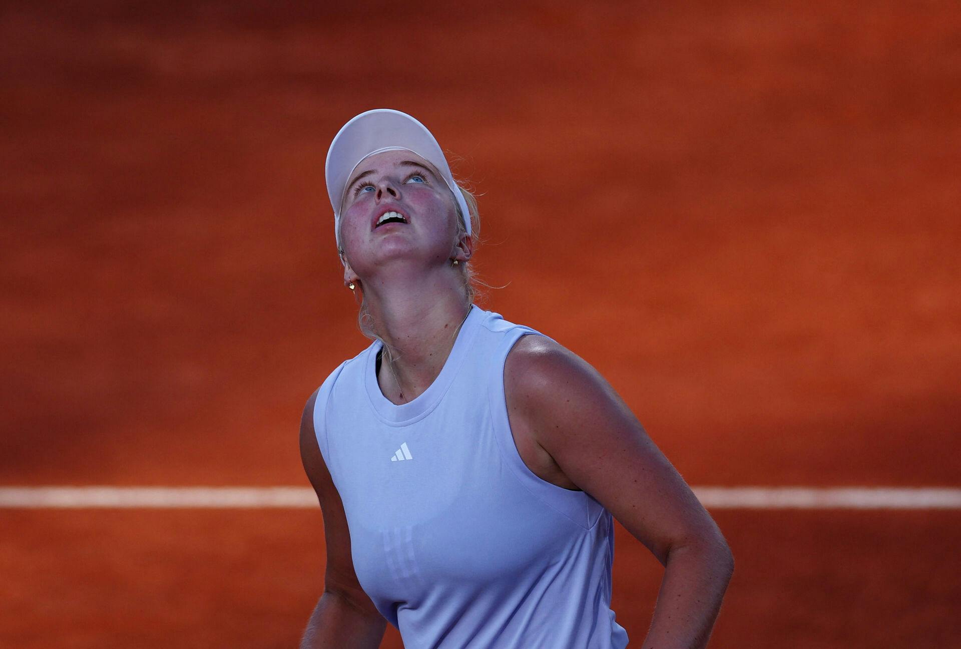 Tennis - Italian Open - Foro Italico, Rome, Italy - May 12, 2025 Denmark's Clara Tauson during her round of 16 match against Russia's Mirra Andreeva REUTERS/Yves Herman