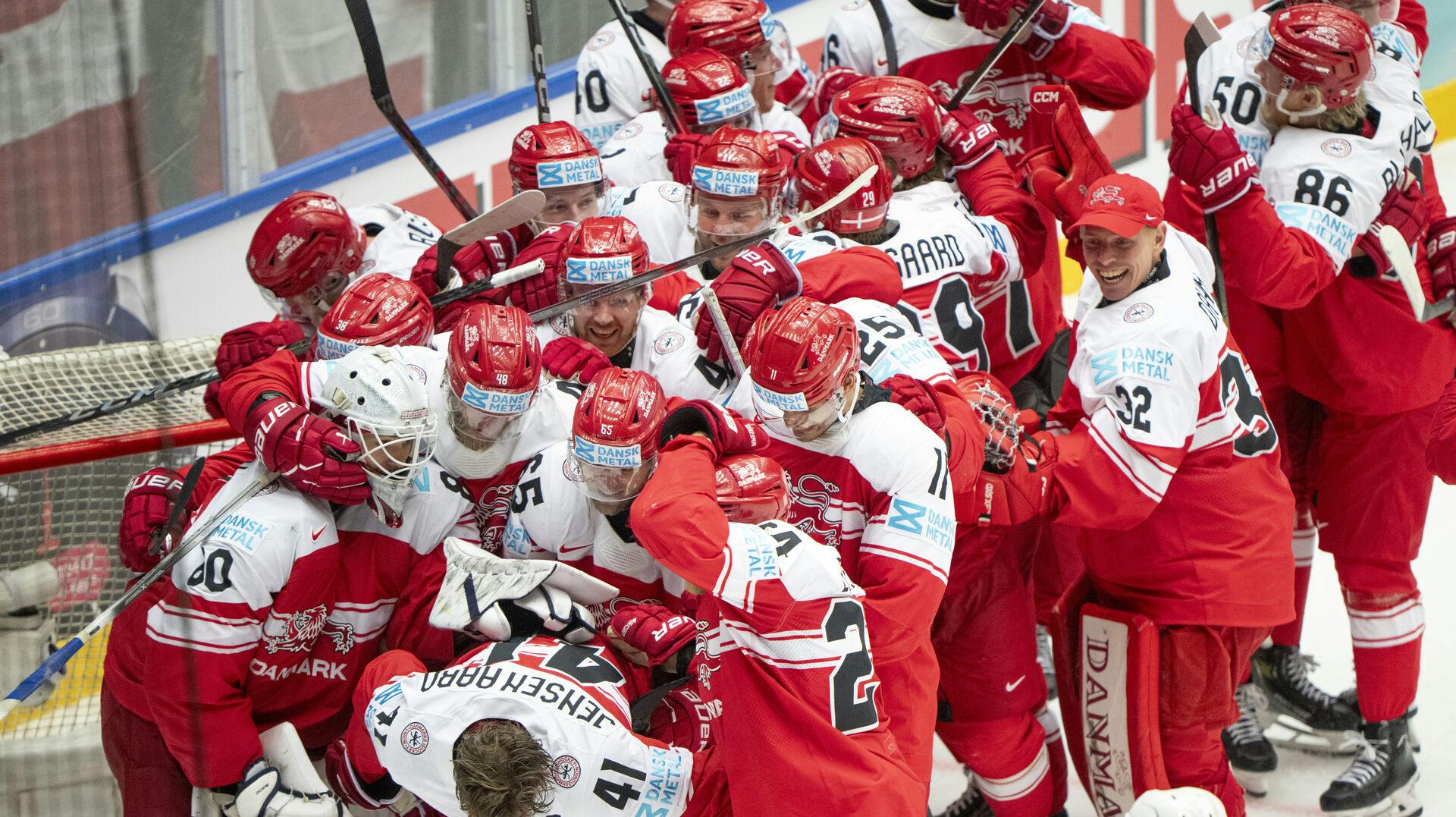Den danske spillere kunne juble efter sejren mod Canada. 